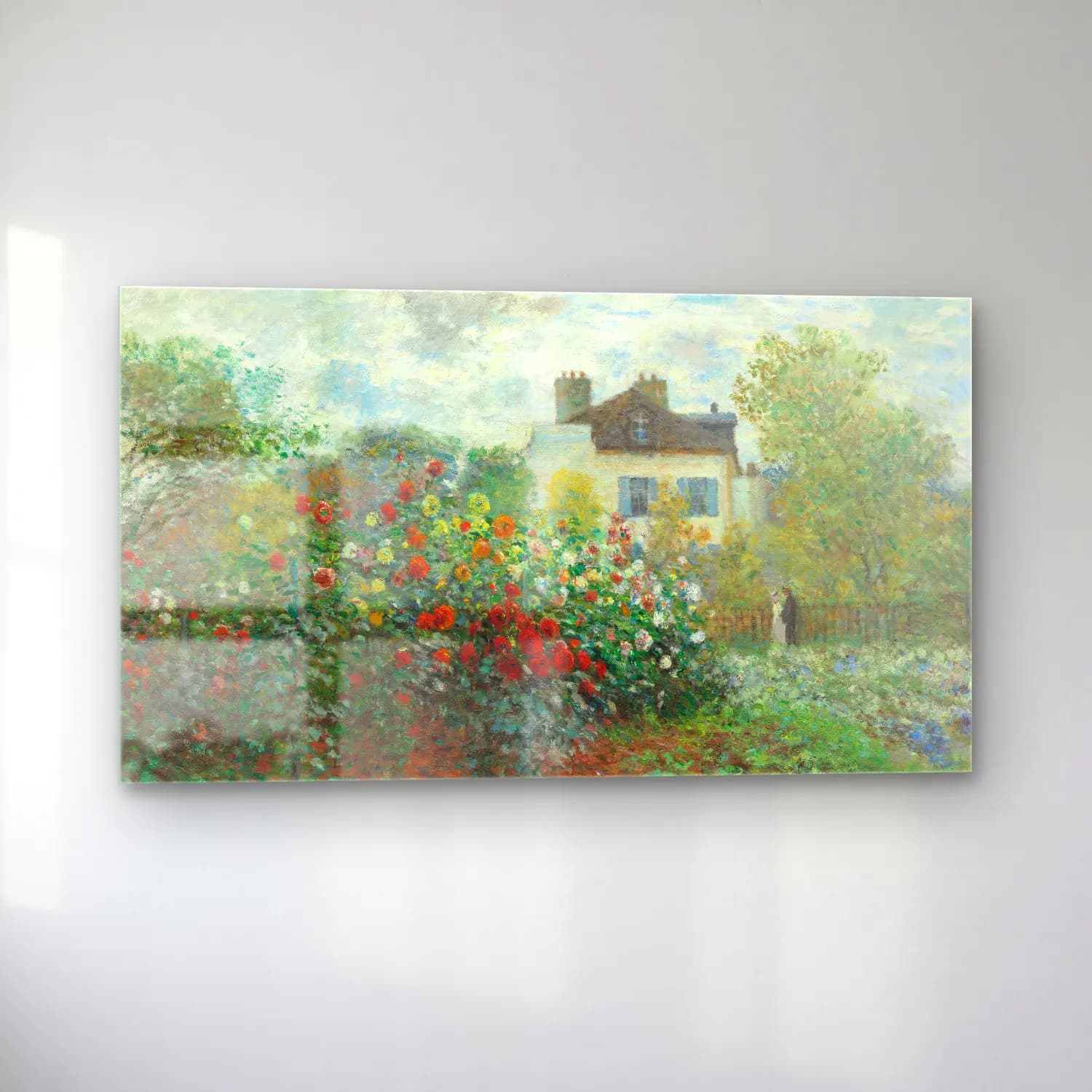 Claude Monet – The Artist s Garden in Argenteuil cam tablo — sol açıdan görünüm