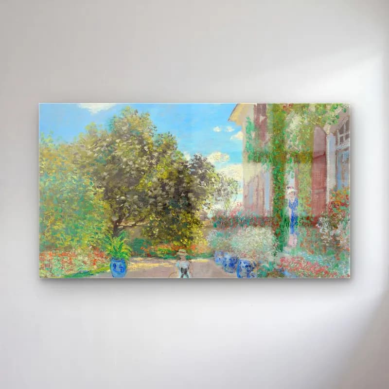Claude Monet – The Artist s House at Argenteuil cam tablo — Claude Monet – The Artist s House at Argenteuil — empresyonist çiçek bahçesi