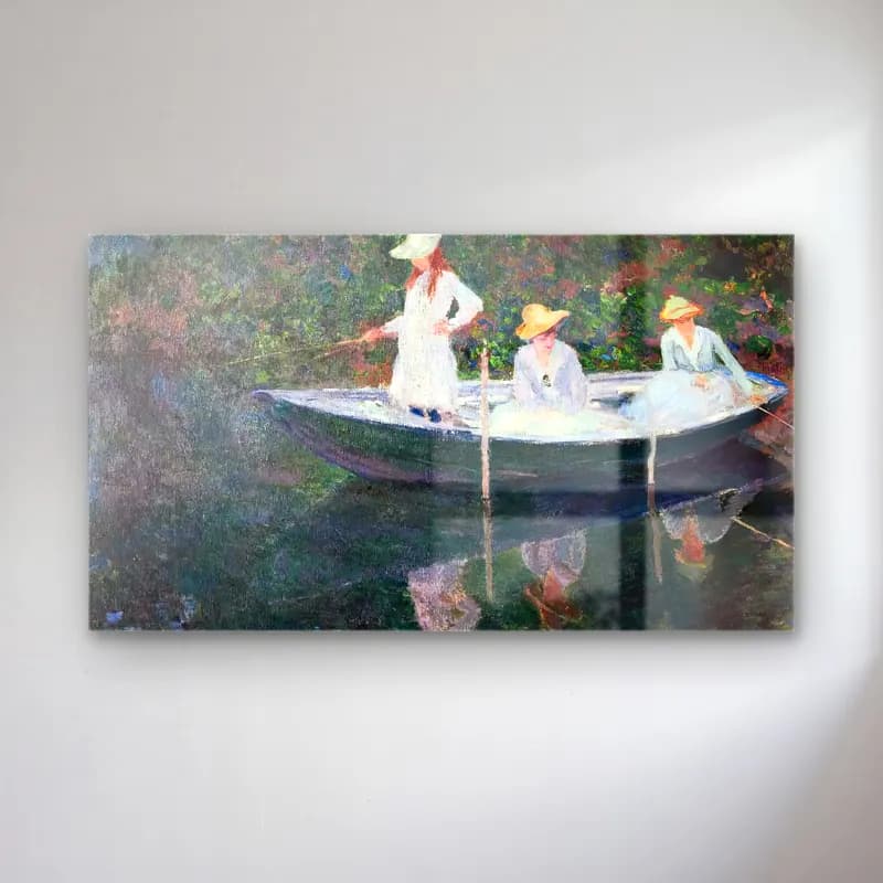 Claude Monet – The Boat at Giverny cam tablo — Claude Monet – The Boat at Giverny — empresyonist nilüfer göleti