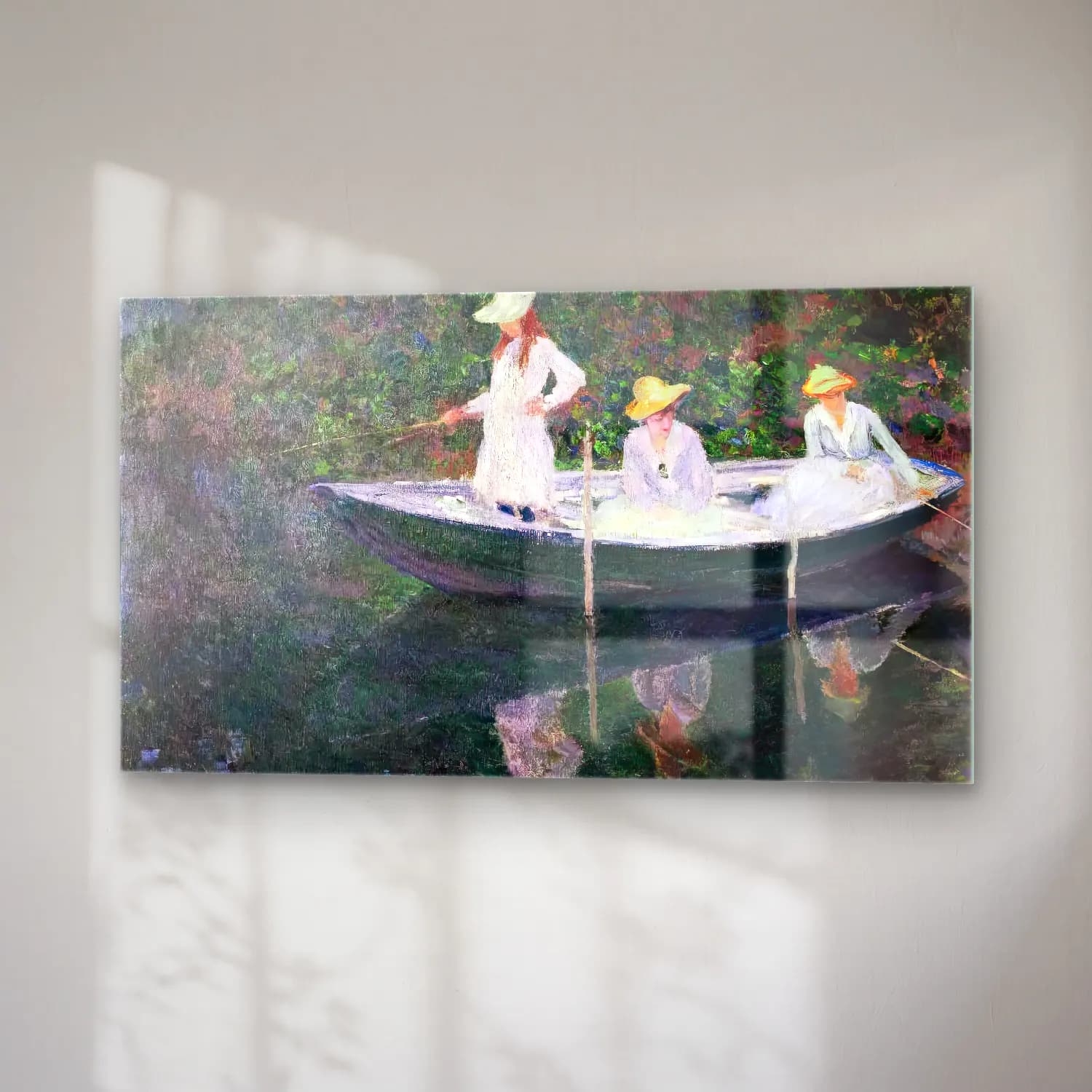 Claude Monet – The Boat at Giverny cam tablo — sağ açıdan görünüm