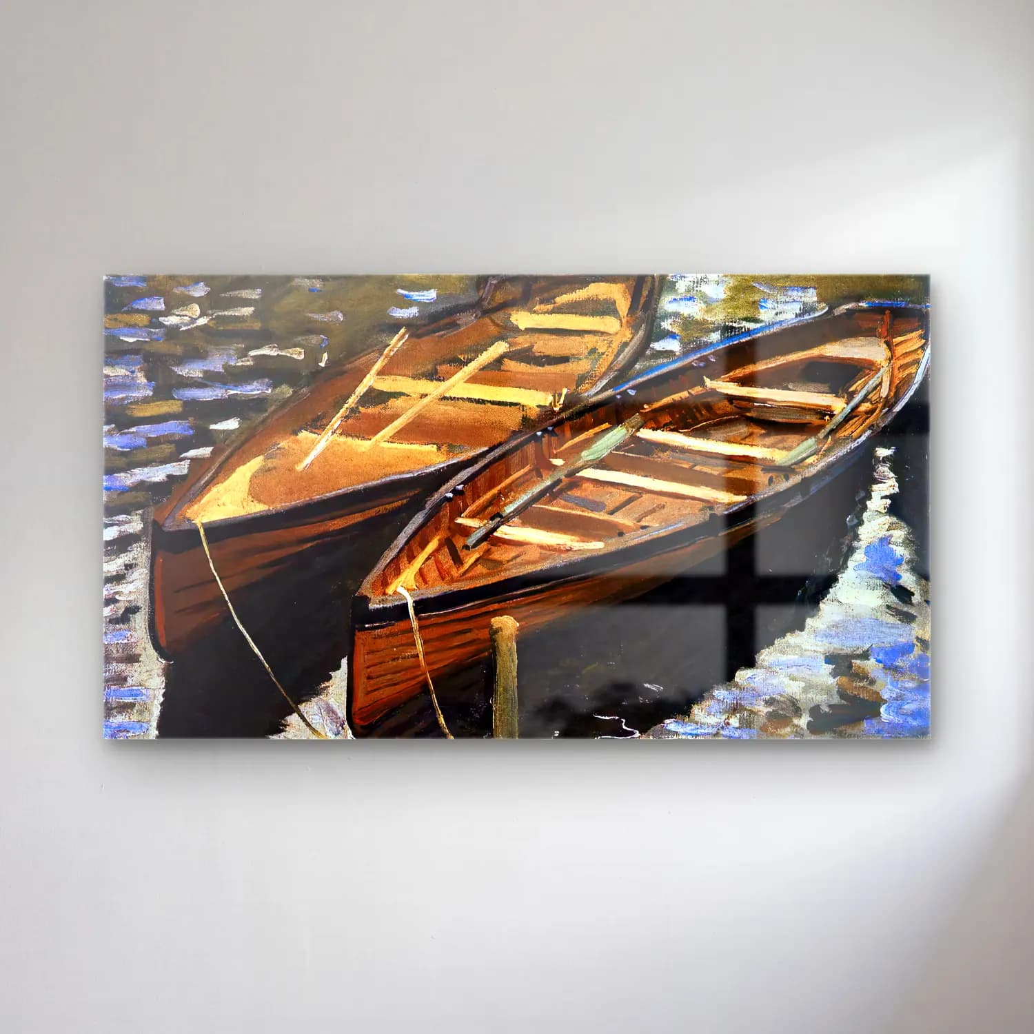 Claude Monet – The Boats cam tablo — Claude Monet – The Boats — empresyonist liman ve tekneler