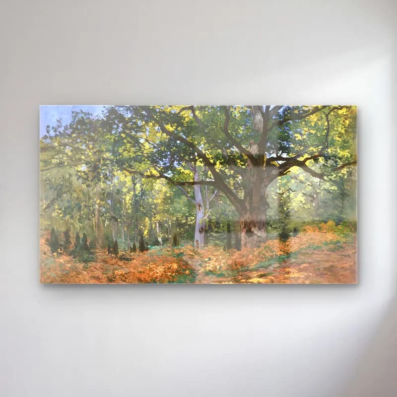 Claude Monet – The Bodmer Oak, Fontainebleau Forest cam tablo — Claude Monet – The Bodmer Oak, Fontainebleau Forest — empresyonist orman