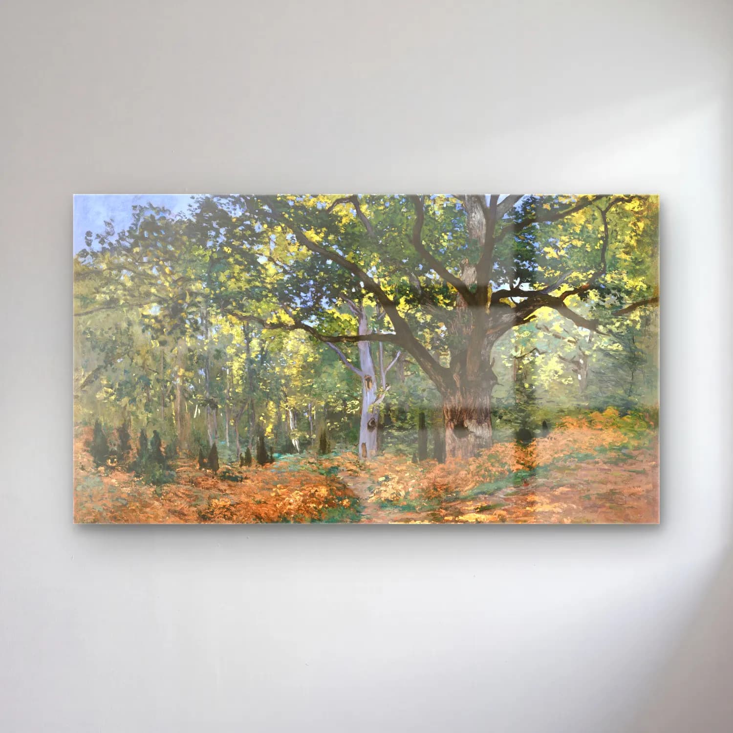 Claude Monet – The Bodmer Oak, Fontainebleau Forest cam tablo — Claude Monet – The Bodmer Oak, Fontainebleau Forest — empresyonist orman