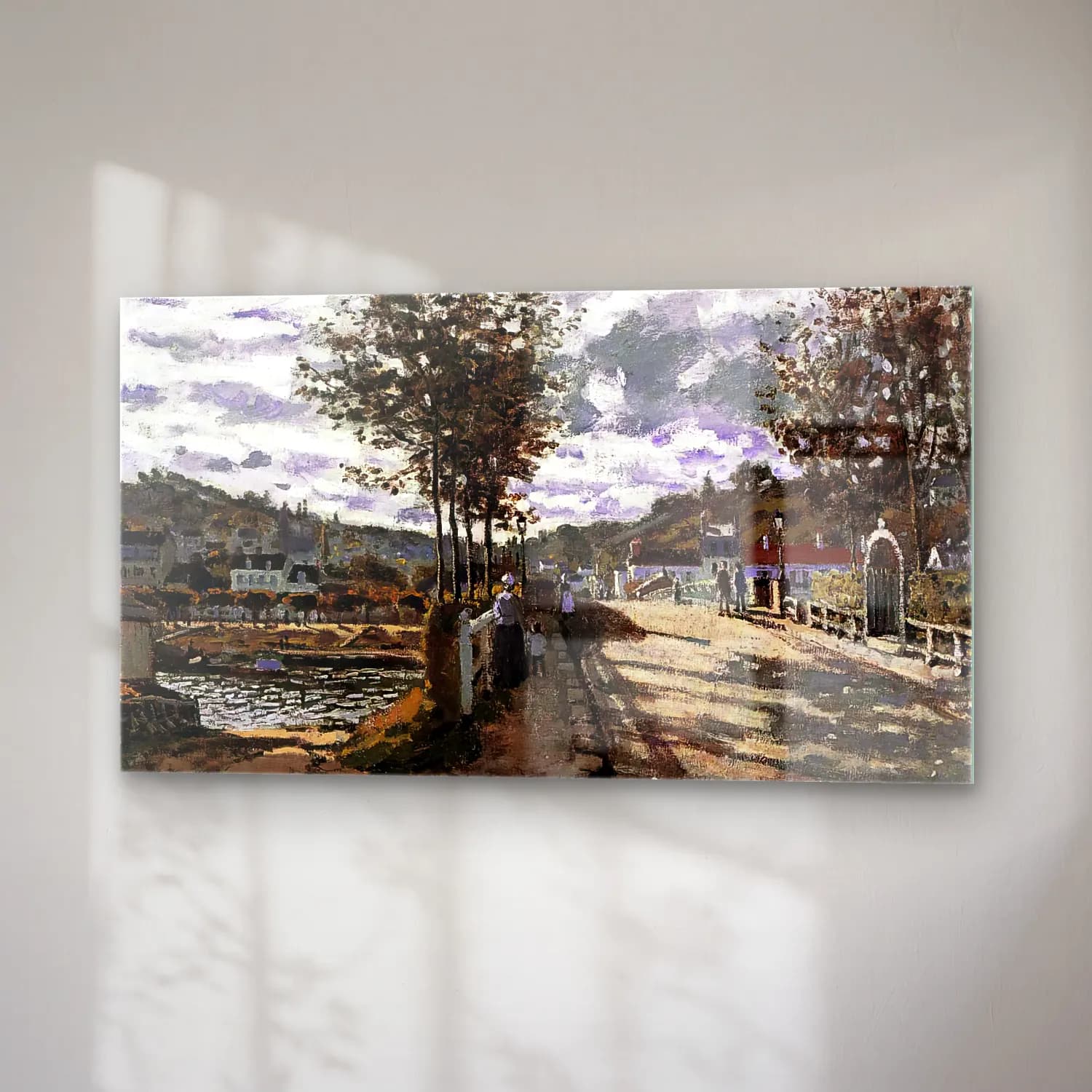 Claude Monet – The Bridge at Bougival cam tablo — sağ açıdan görünüm