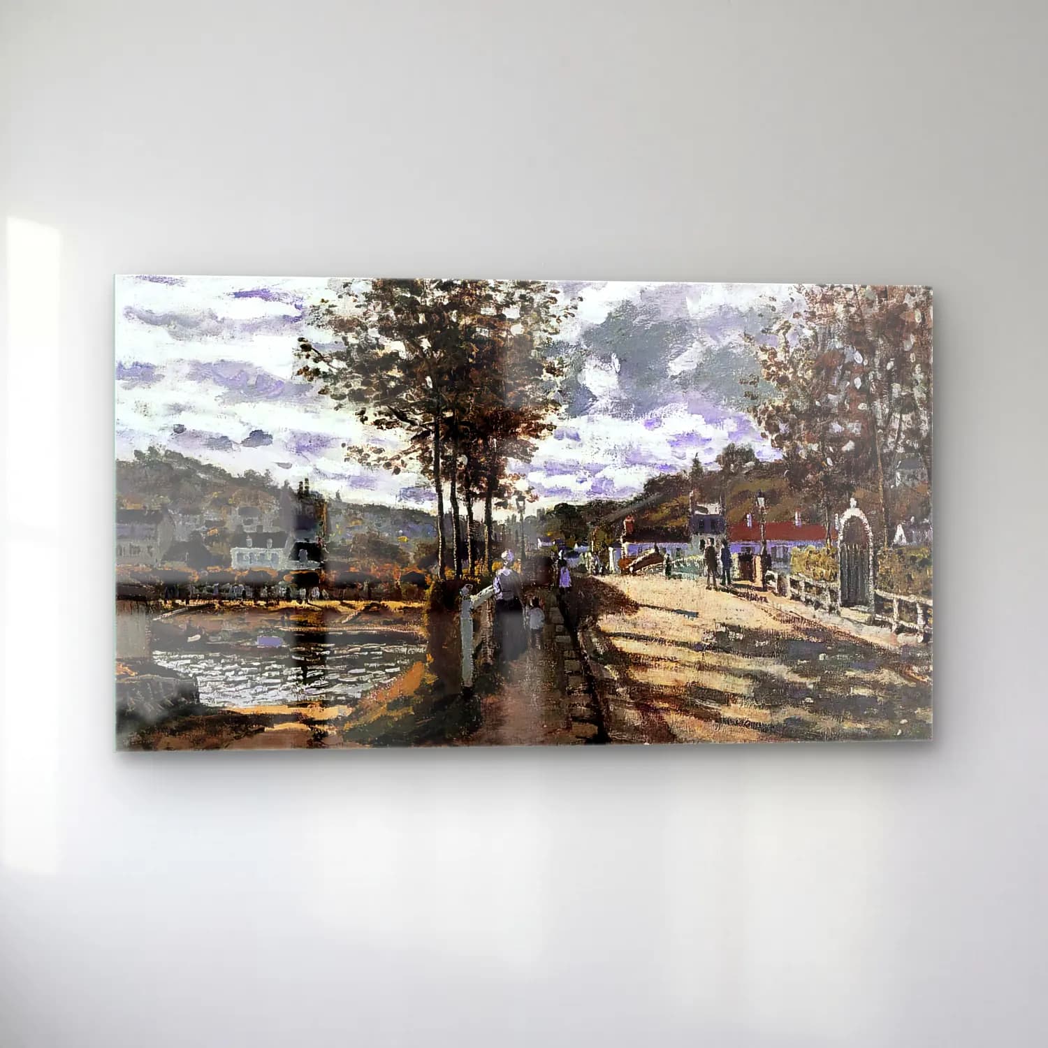 Claude Monet – The Bridge at Bougival cam tablo — sol açıdan görünüm