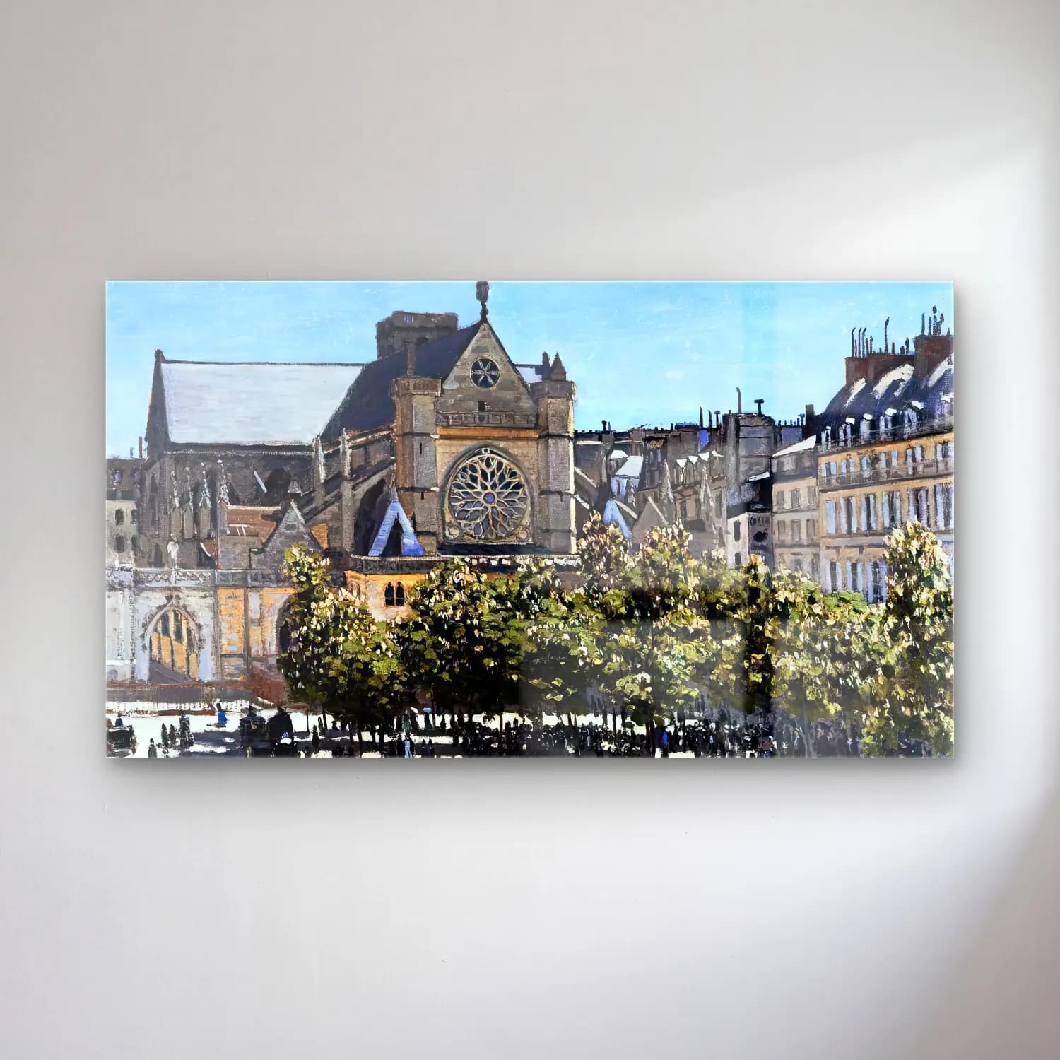 Claude Monet – The Church of Saint-Germain-l Auxerrois cam tablo — Claude Monet – The Church of Saint-Germain-l Auxerrois — empresyonist katedral