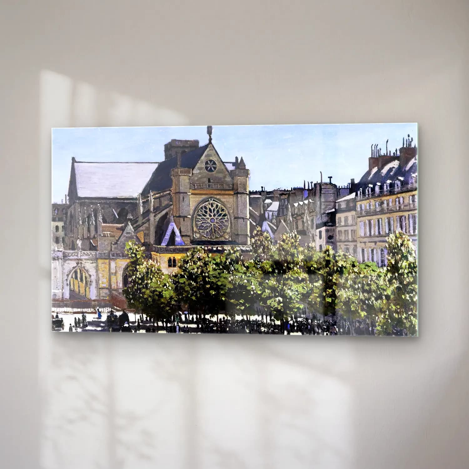 Claude Monet – The Church of Saint-Germain-l Auxerrois cam tablo — sağ açıdan görünüm