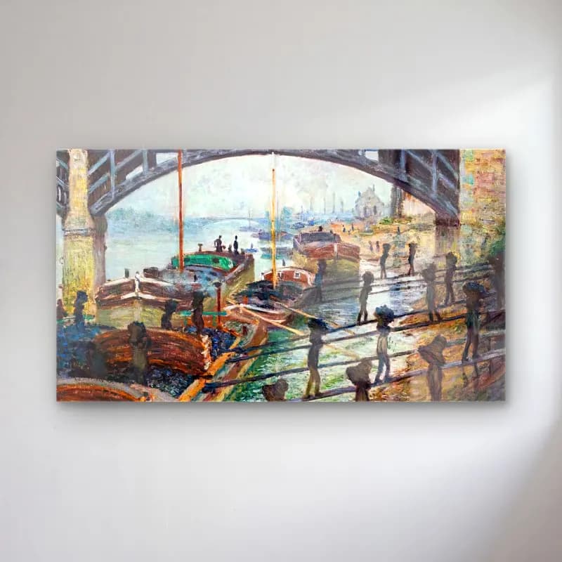 Claude Monet – The Coal Workers cam tablo — Claude Monet – The Coal Workers — empresyonist liman ve tekneler