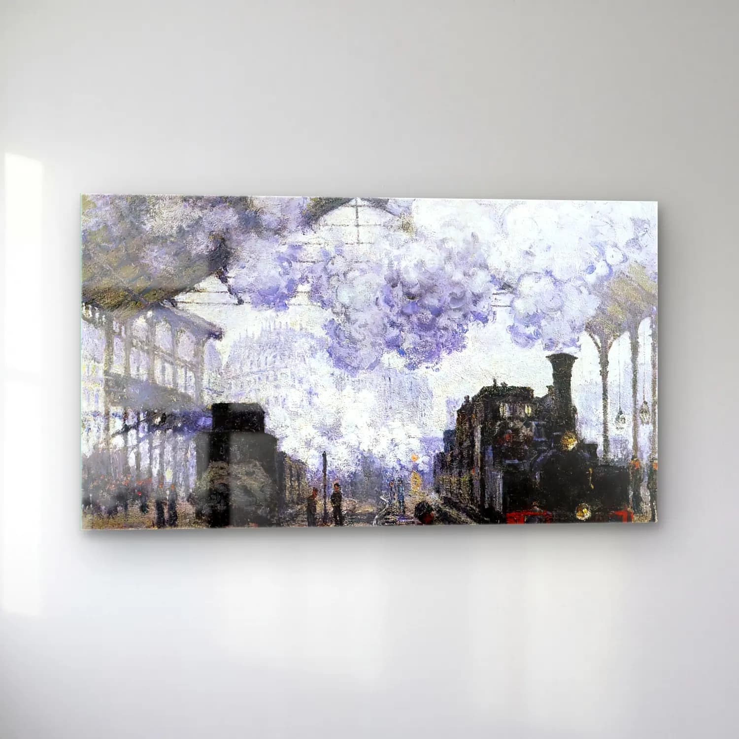 Claude Monet – The Gare Saint-Lazare, Arriving a Train cam tablo — sol açıdan görünüm