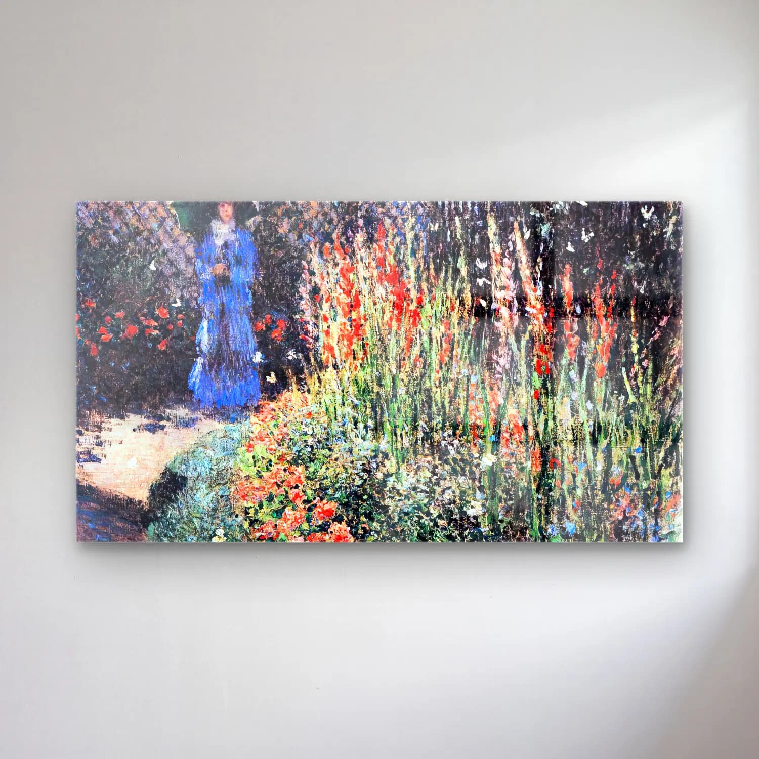 Claude Monet – The Gladioli cam tablo — Claude Monet – The Gladioli — empresyonist çiçek bahçesi