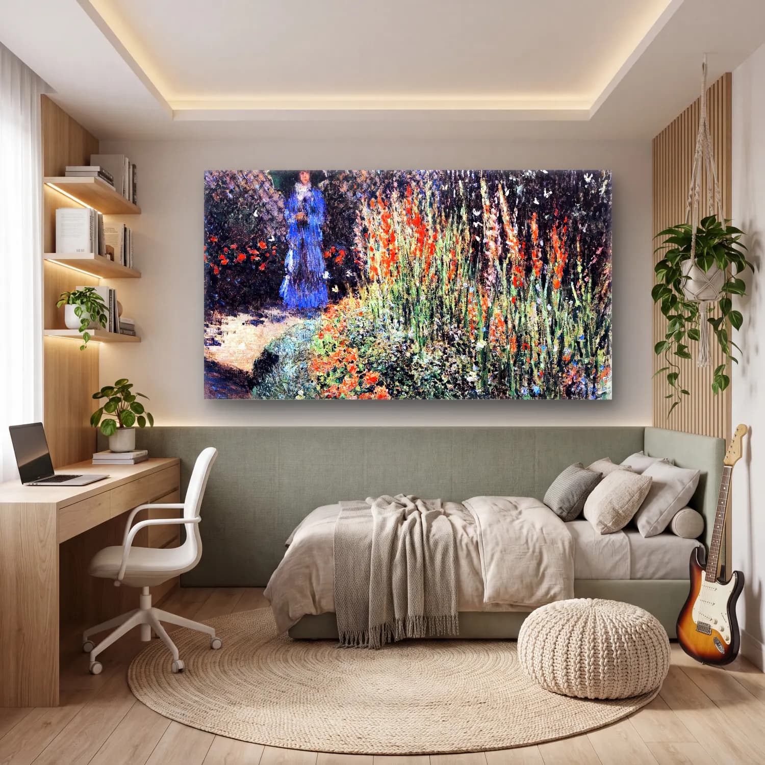 Claude Monet – The Gladioli cam tablo — genç odasında