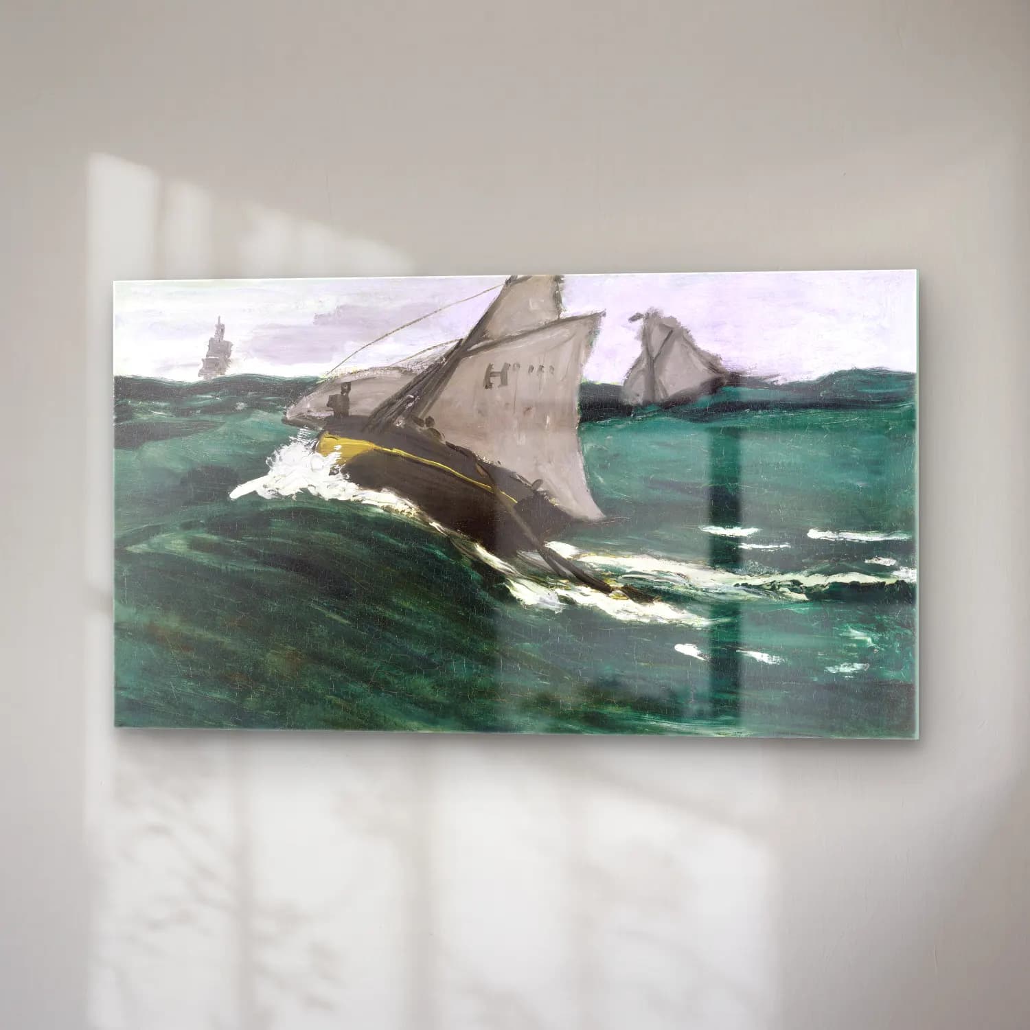 Claude Monet – The Green Wave cam tablo — sağ açıdan görünüm