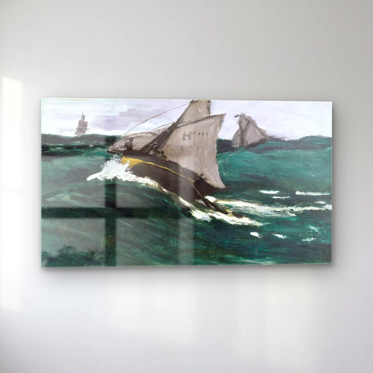 Claude Monet – The Green Wave cam tablo — sol açıdan görünüm