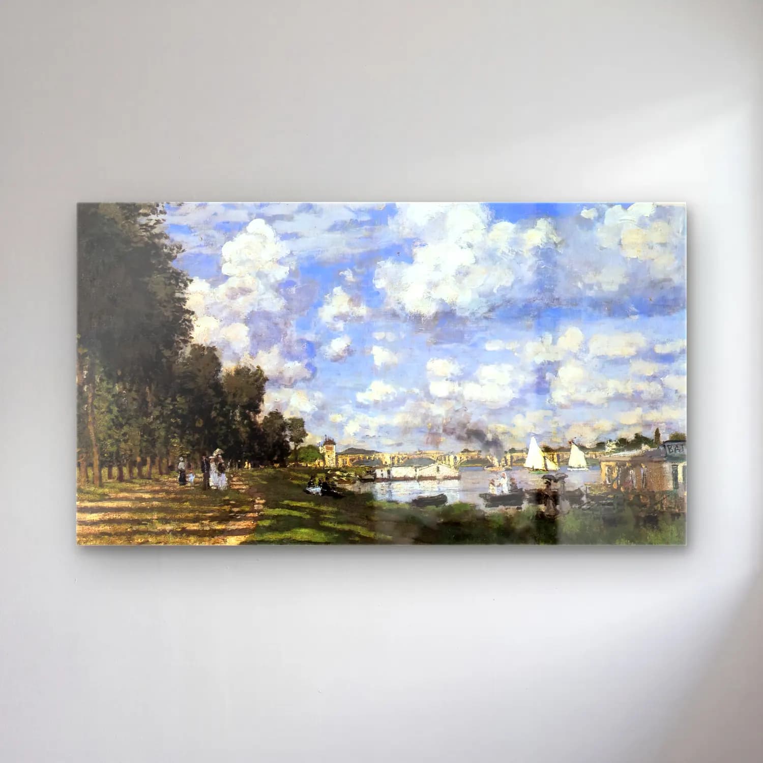 Claude Monet – The Harbour at Argenteuil cam tablo — Claude Monet – The Harbour at Argenteuil — empresyonist liman ve tekneler