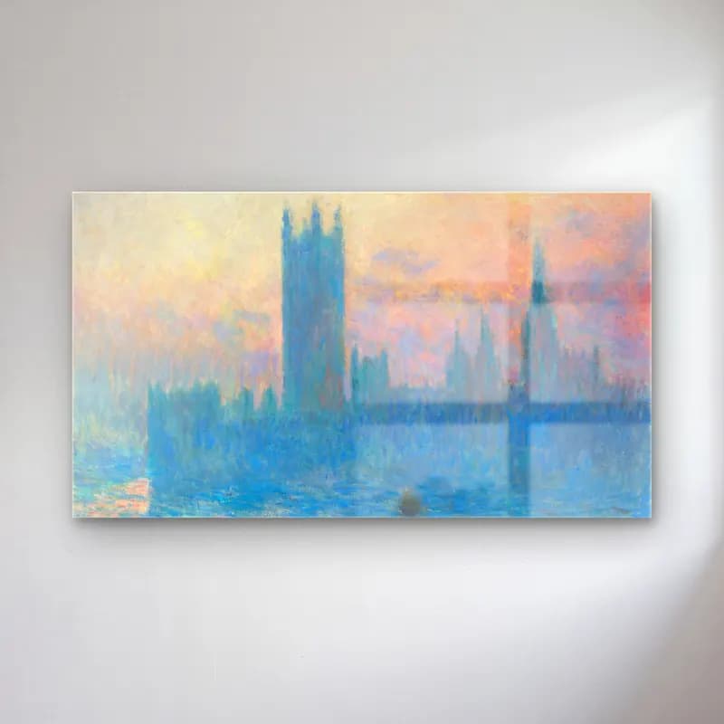 Claude Monet – The Houses of Parliament (Effect of Fog) cam tablo — Claude Monet – The Houses of Parliament (Effect of Fog) — empresyonist londra