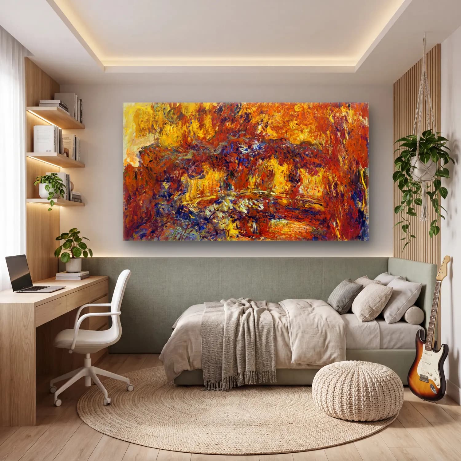 Claude Monet – The Japanese Footbridge cam tablo — genç odasında