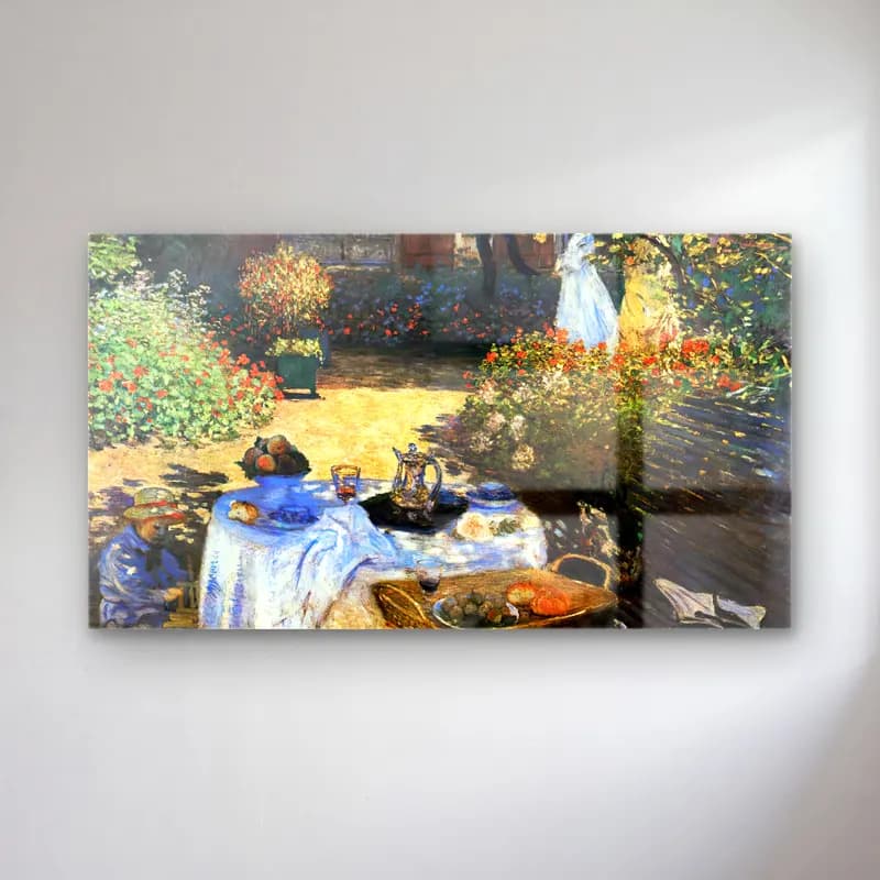 Claude Monet – The Luncheon (Monet s Garden at Argenteuil) cam tablo — Claude Monet – The Luncheon (Monet s Garden at Argenteuil) — empresyonist çiçek bahçesi