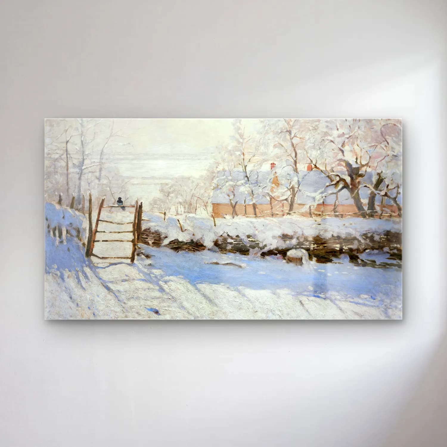 Claude Monet – The Magpie cam tablo — Claude Monet – The Magpie — empresyonist karlı kış manzarası