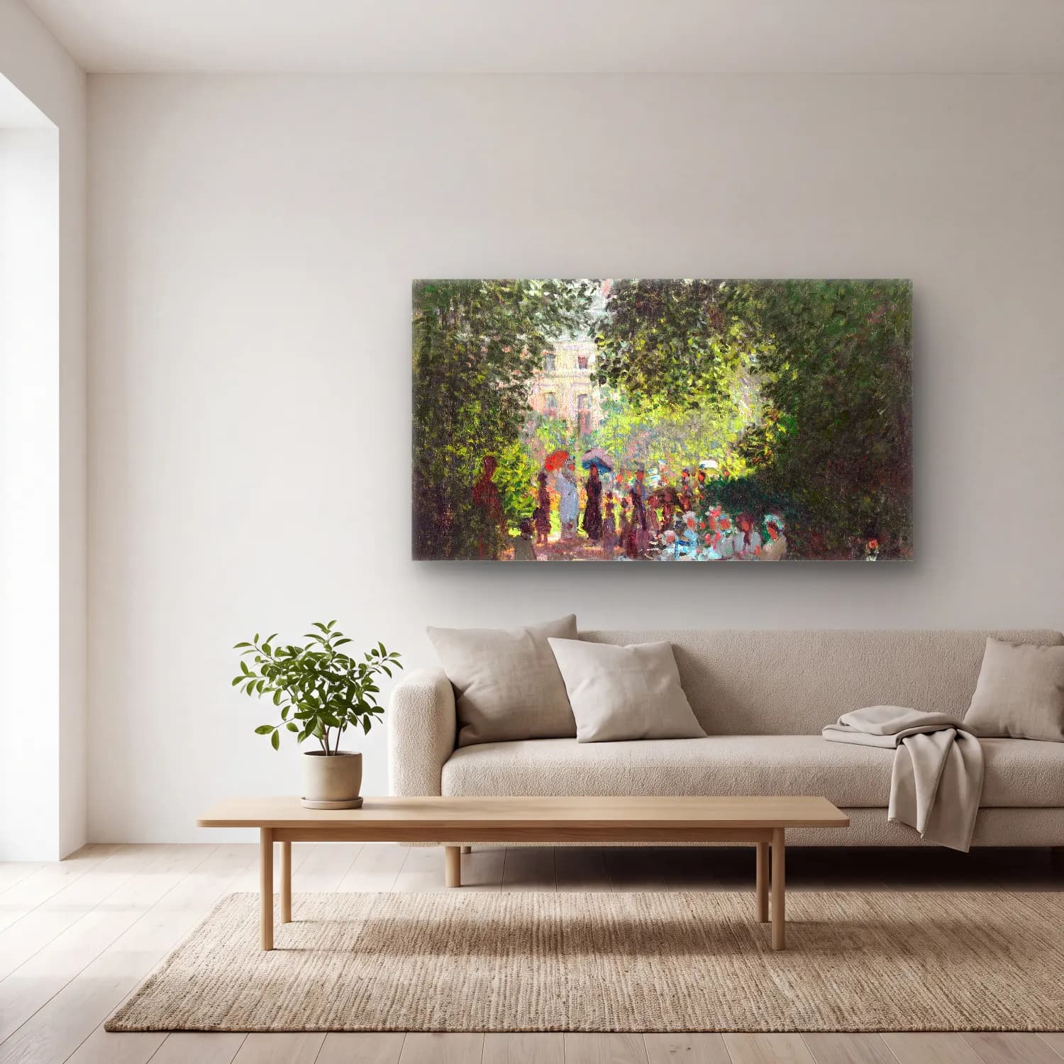 Claude Monet – The Parc Monceau cam tablo — açık renk salonda