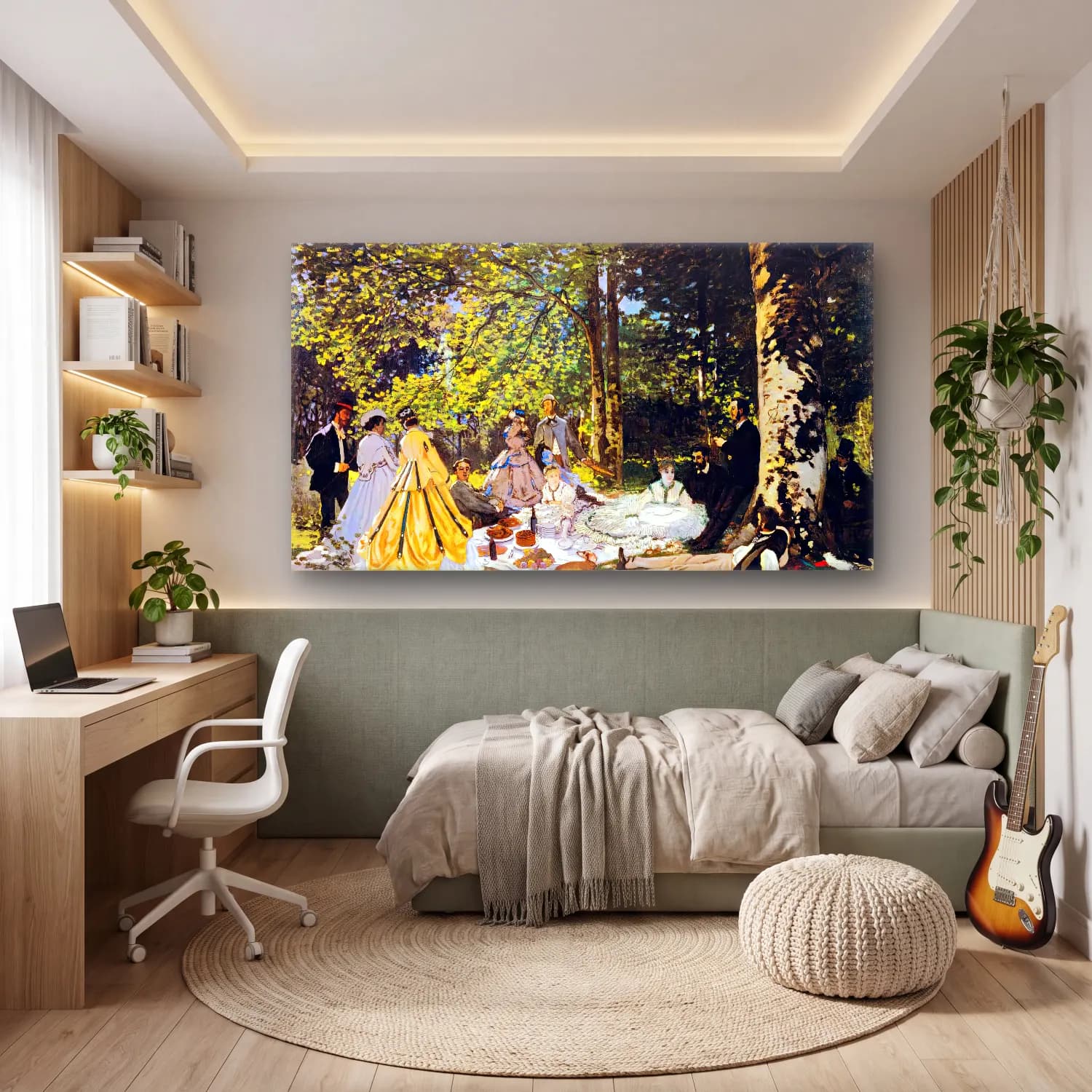 Claude Monet – The Picnic cam tablo — genç odasında
