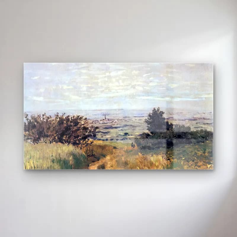 Claude Monet – The Plain of Sannois at Argenteuil cam tablo — Claude Monet – The Plain of Sannois at Argenteuil — empresyonist buğday tarlası