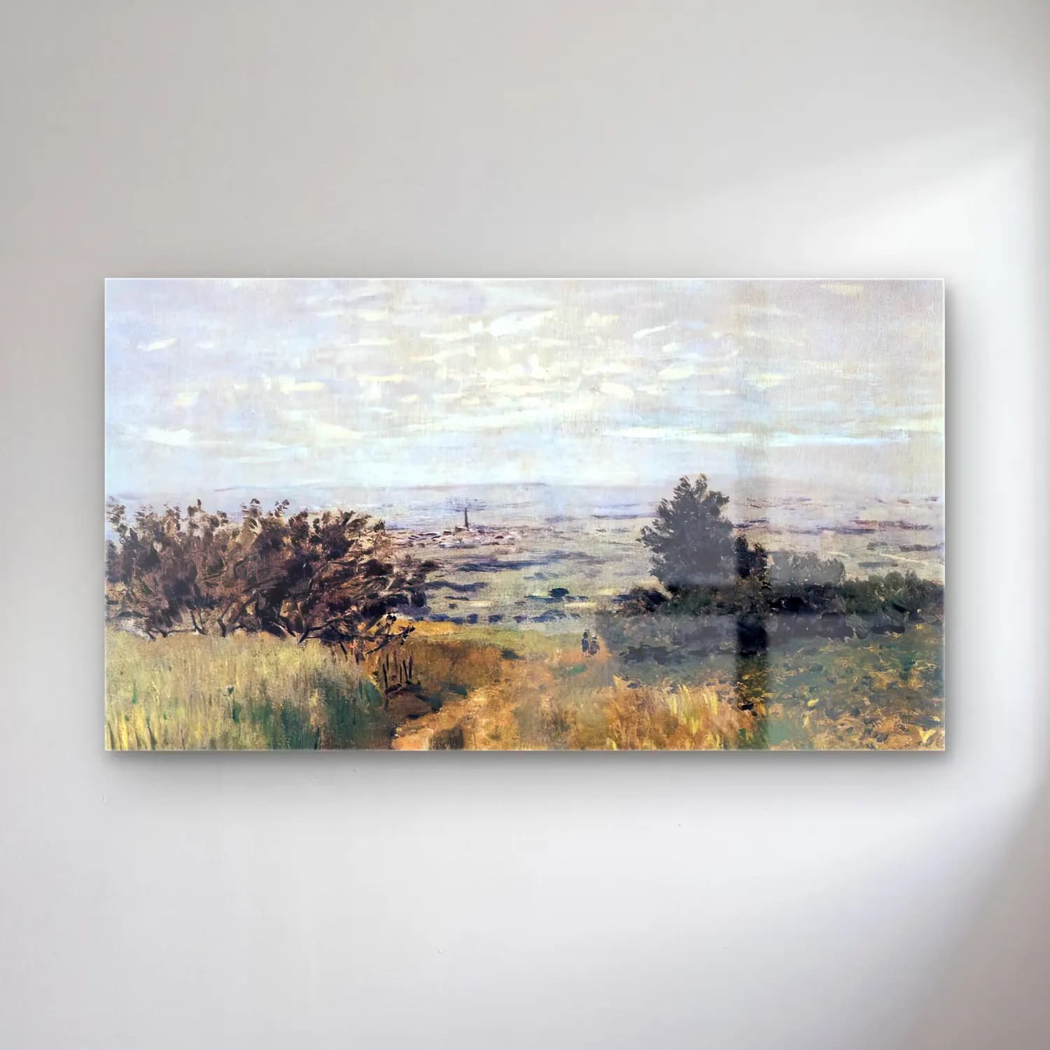 Claude Monet – The Plain of Sannois at Argenteuil cam tablo — Claude Monet – The Plain of Sannois at Argenteuil — empresyonist buğday tarlası