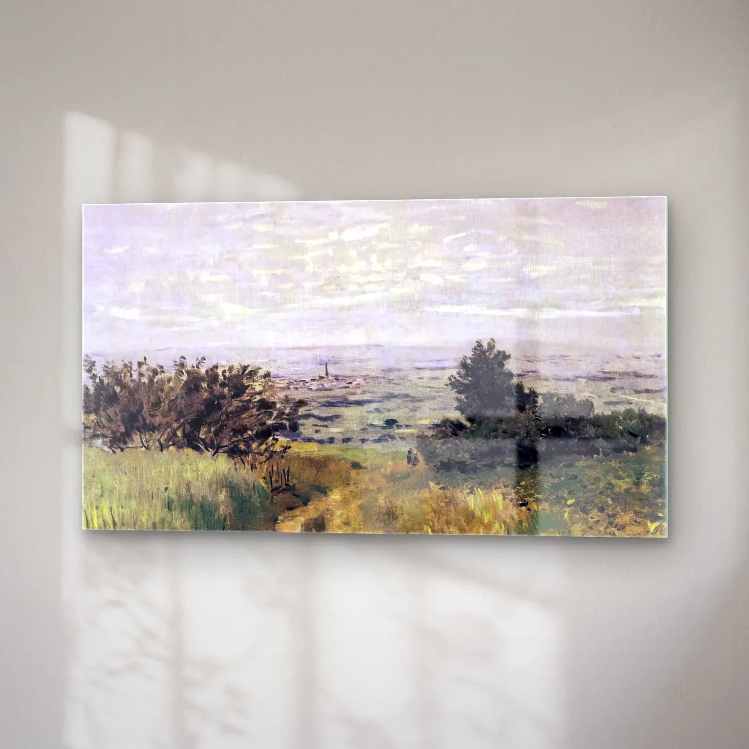 Claude Monet – The Plain of Sannois at Argenteuil cam tablo — sağ açıdan görünüm