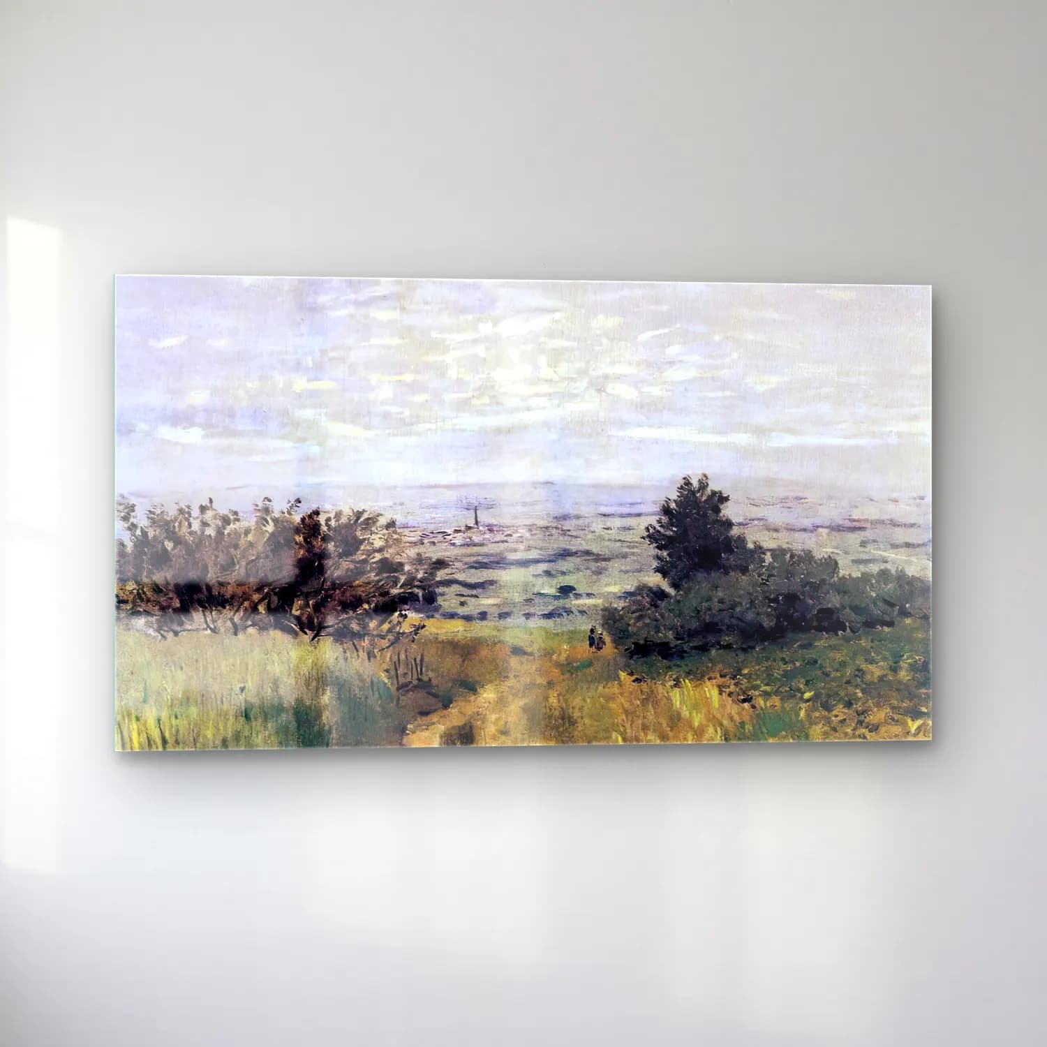 Claude Monet – The Plain of Sannois at Argenteuil cam tablo — sol açıdan görünüm
