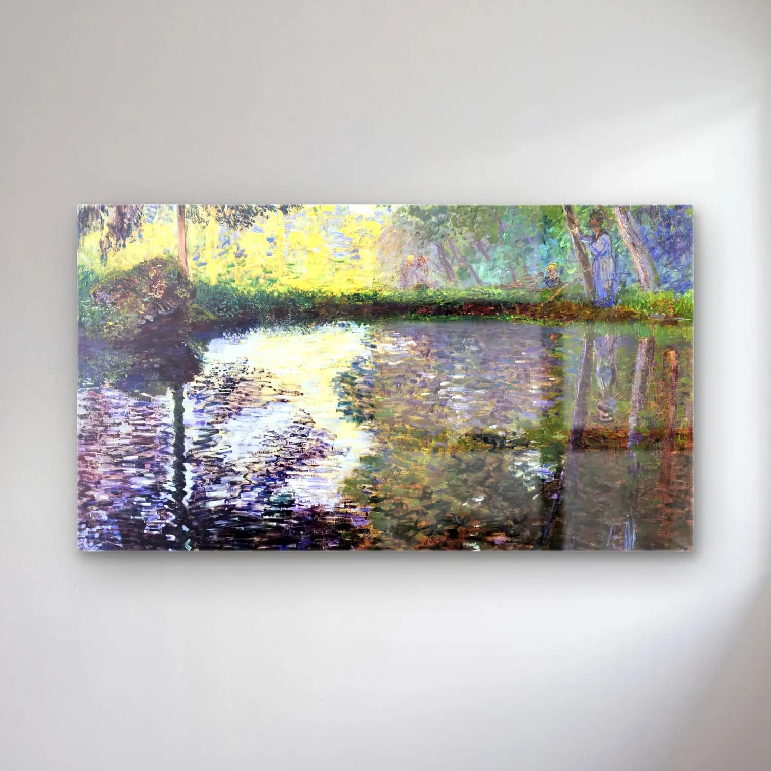 Claude Monet – The Pond at Montgeron cam tablo — Claude Monet – The Pond at Montgeron — empresyonist kırda nehir