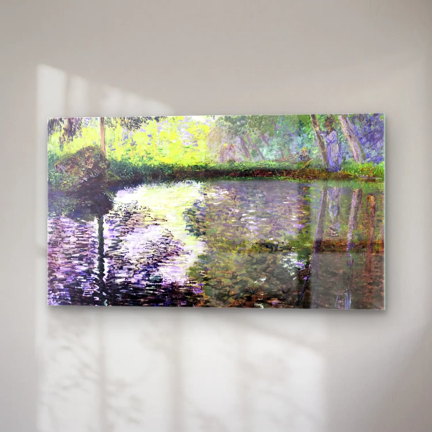 Claude Monet – The Pond at Montgeron cam tablo — sağ açıdan görünüm