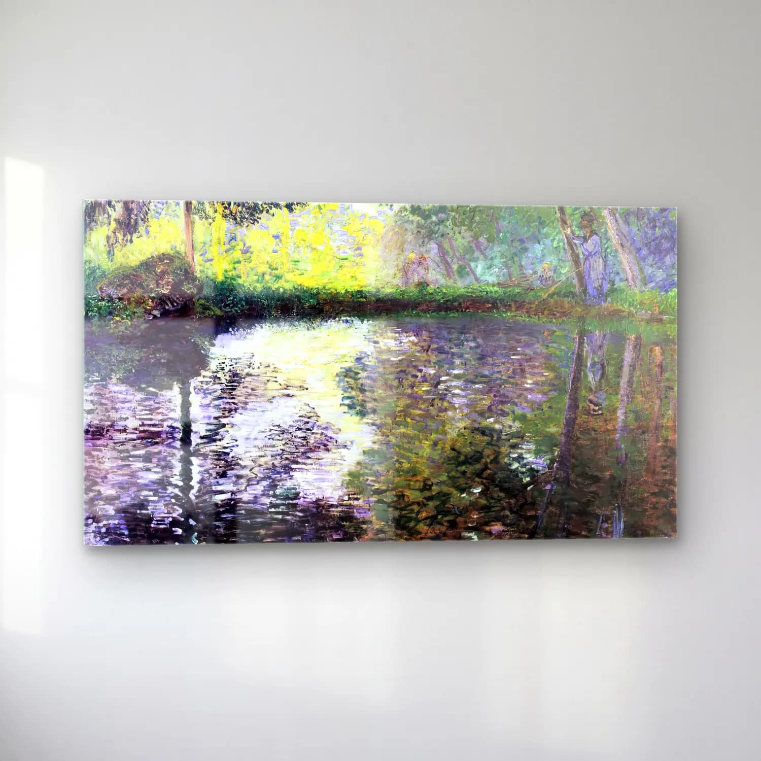 Claude Monet – The Pond at Montgeron cam tablo — sol açıdan görünüm