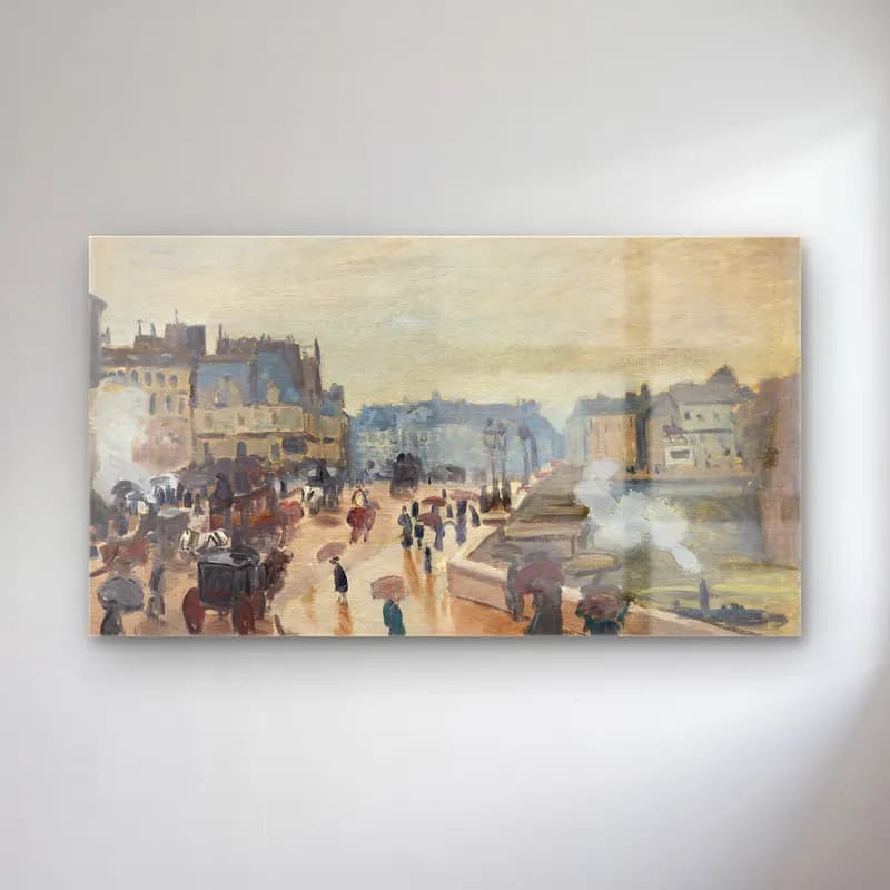 Claude Monet – The Pont Neuf cam tablo — Claude Monet – The Pont Neuf — empresyonist kalabalık cadde
