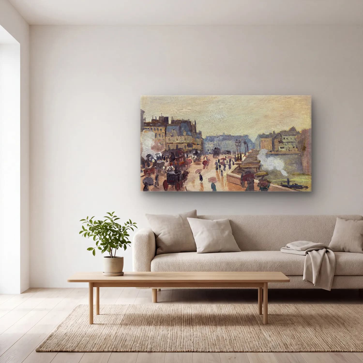 Claude Monet – The Pont Neuf cam tablo — açık renk salonda