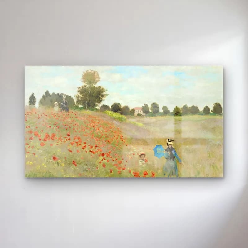 Claude Monet – The Poppy Field near Argenteuil cam tablo — Claude Monet – The Poppy Field near Argenteuil — empresyonist gelincik tarlası