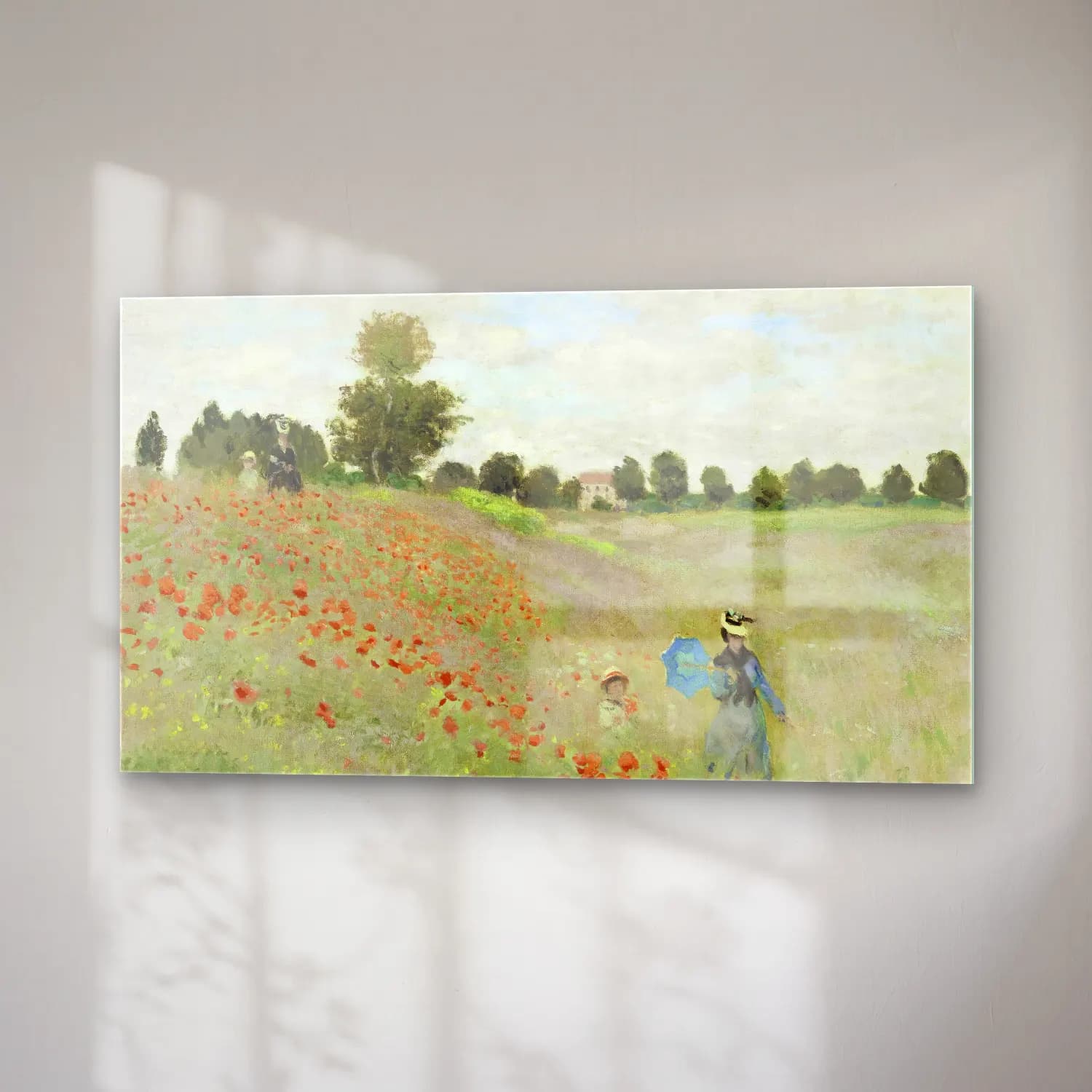 Claude Monet – The Poppy Field near Argenteuil cam tablo — sağ açıdan görünüm