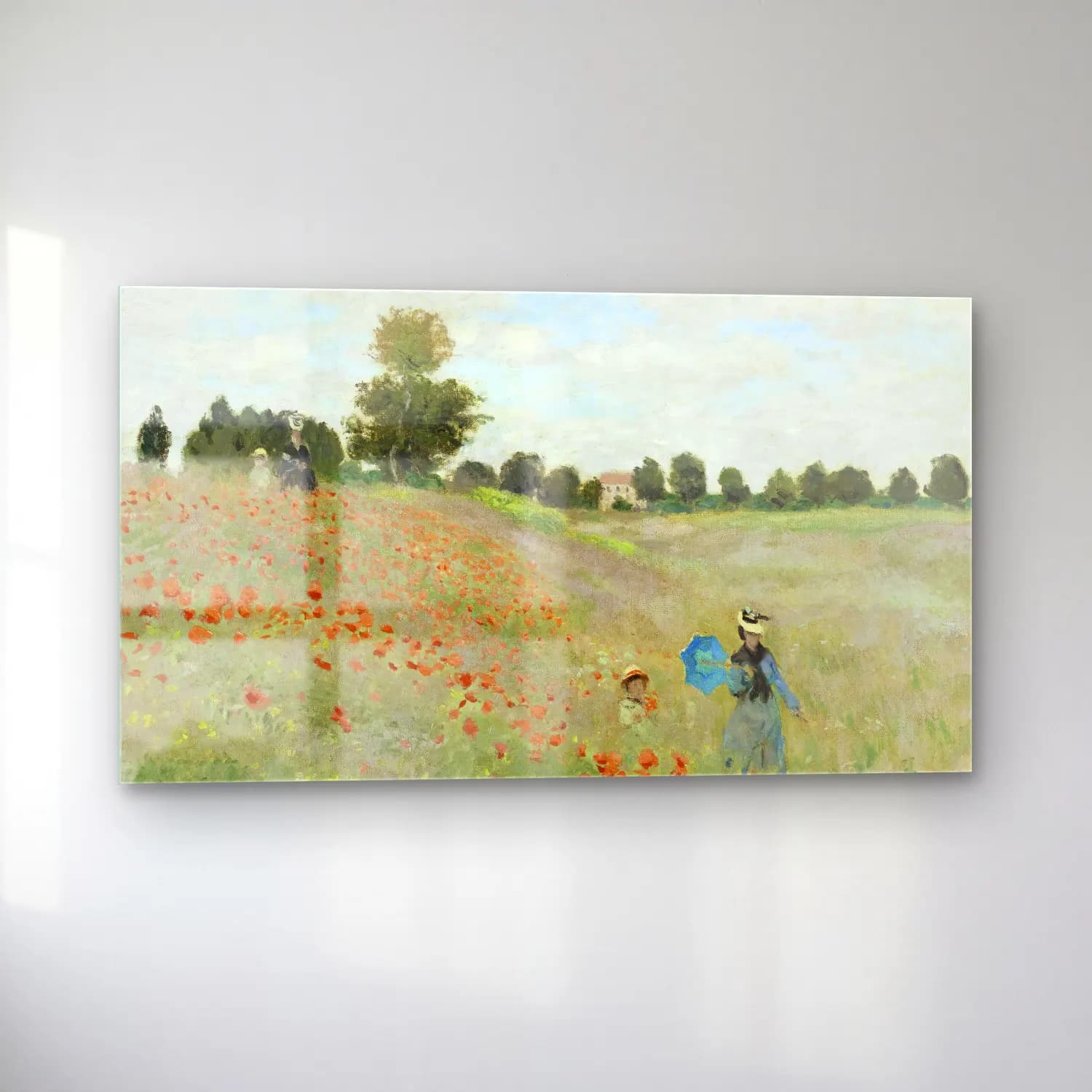 Claude Monet – The Poppy Field near Argenteuil cam tablo — sol açıdan görünüm