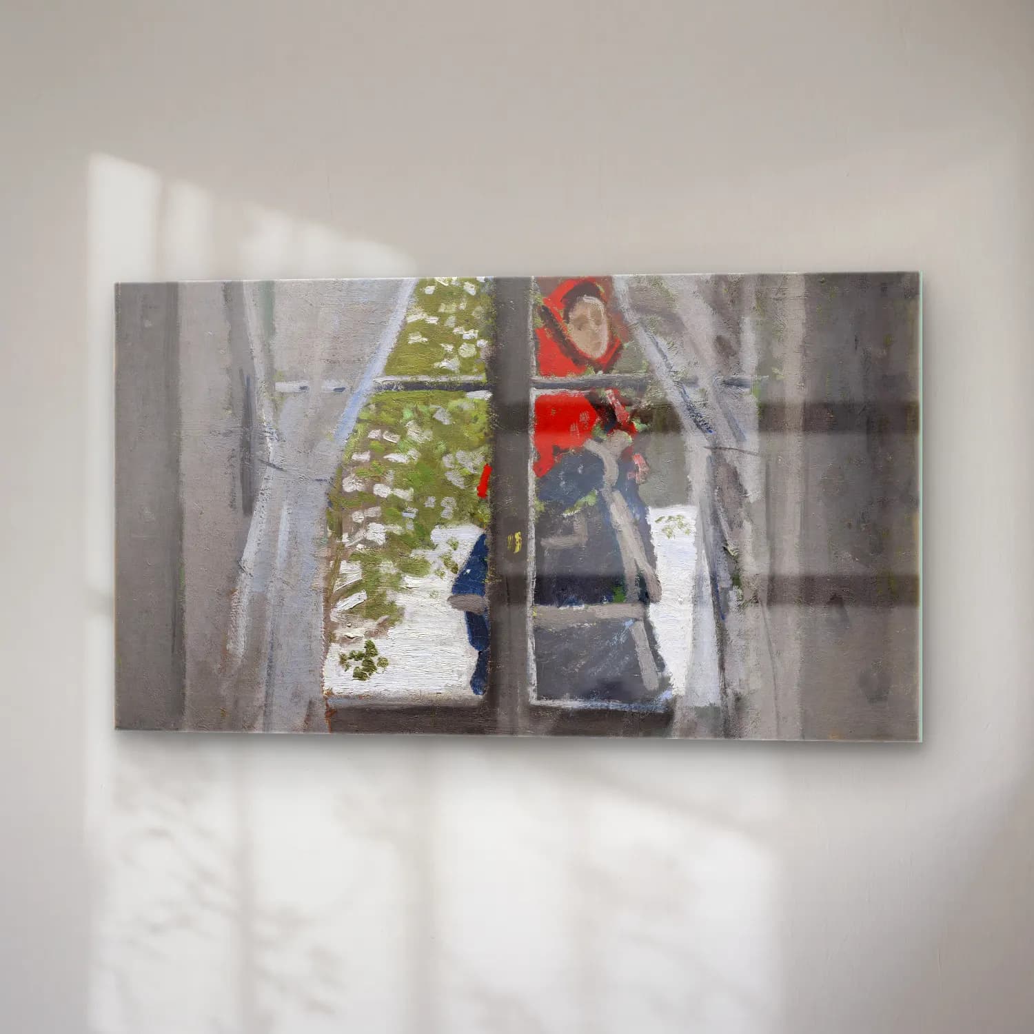 Claude Monet – The Red Kerchief – Kırmızı Tonlar cam tablo — sağ açıdan görünüm