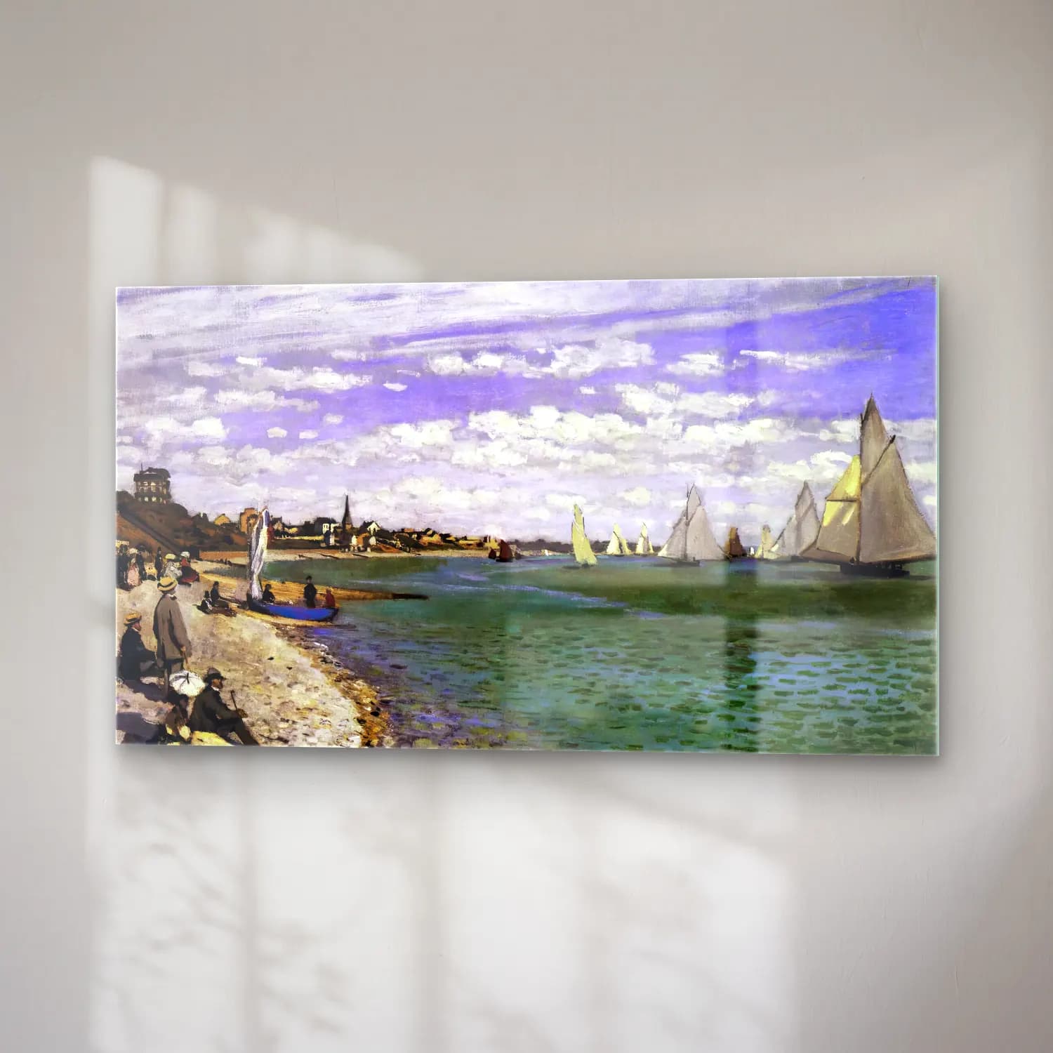 Claude Monet – The Regatta at Sainte-Adresse cam tablo — sağ açıdan görünüm