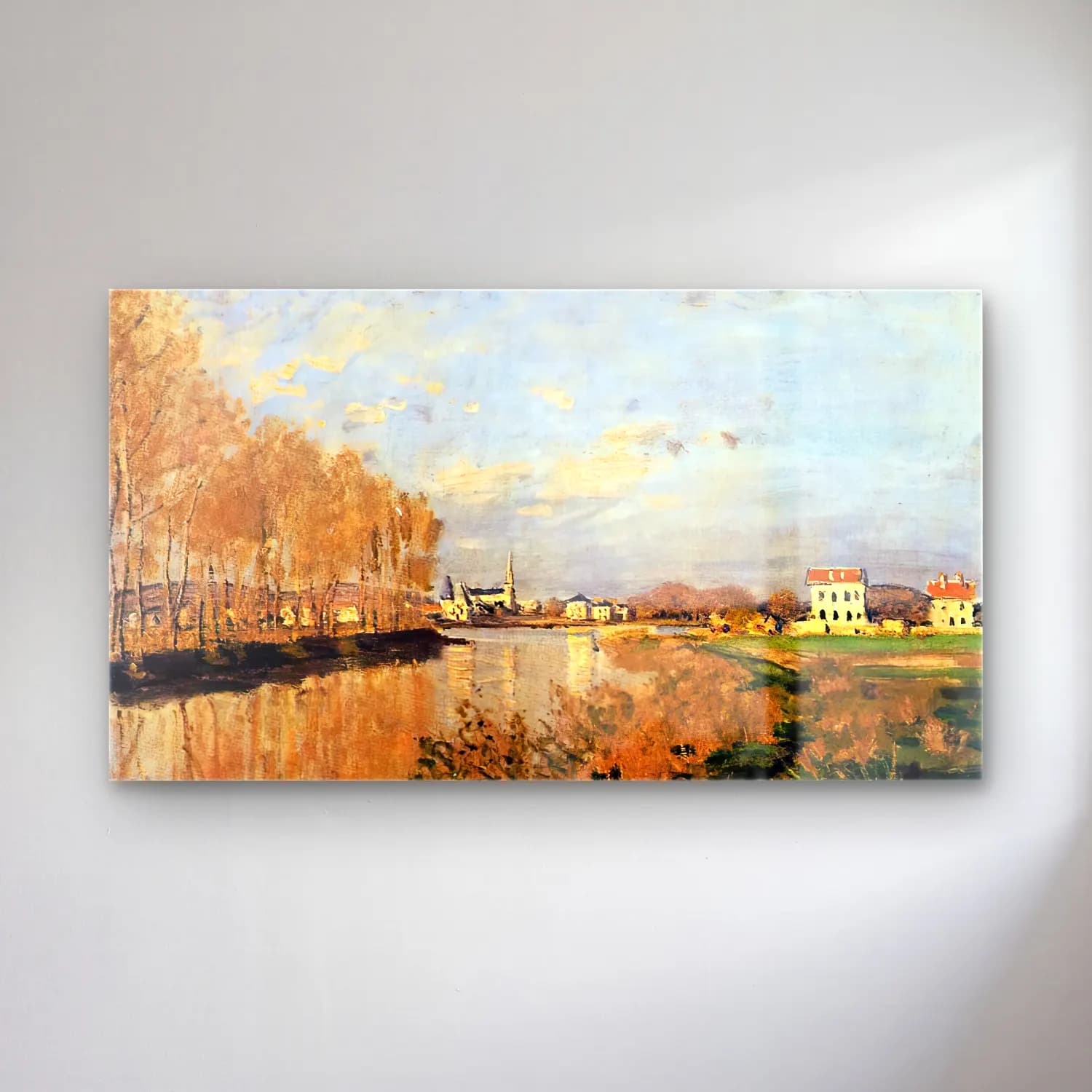 Claude Monet – The Seine at Argenteuil cam tablo — Claude Monet – The Seine at Argenteuil — empresyonist kırda nehir