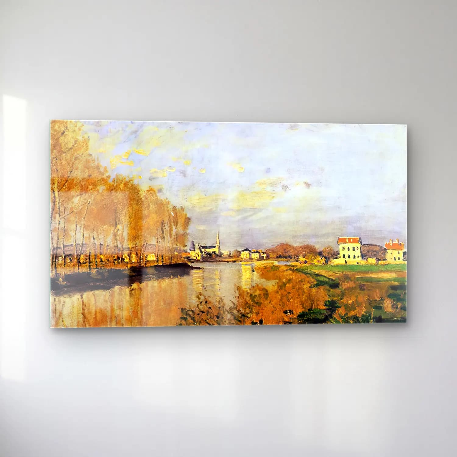 Claude Monet – The Seine at Argenteuil cam tablo — sol açıdan görünüm