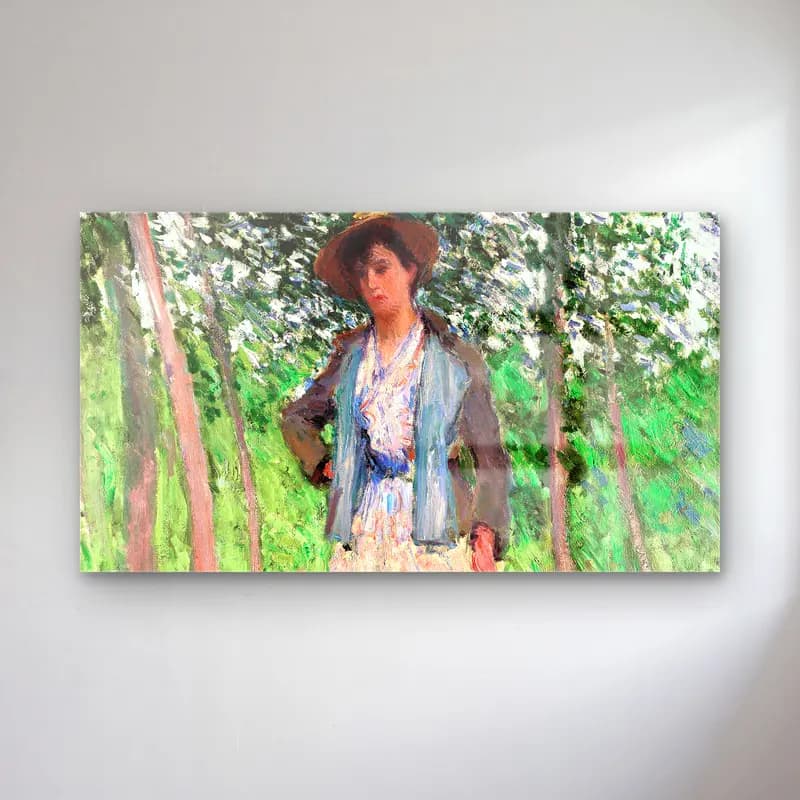 Claude Monet – The Stroller cam tablo — Claude Monet – The Stroller — empresyonist şapkalı kadın