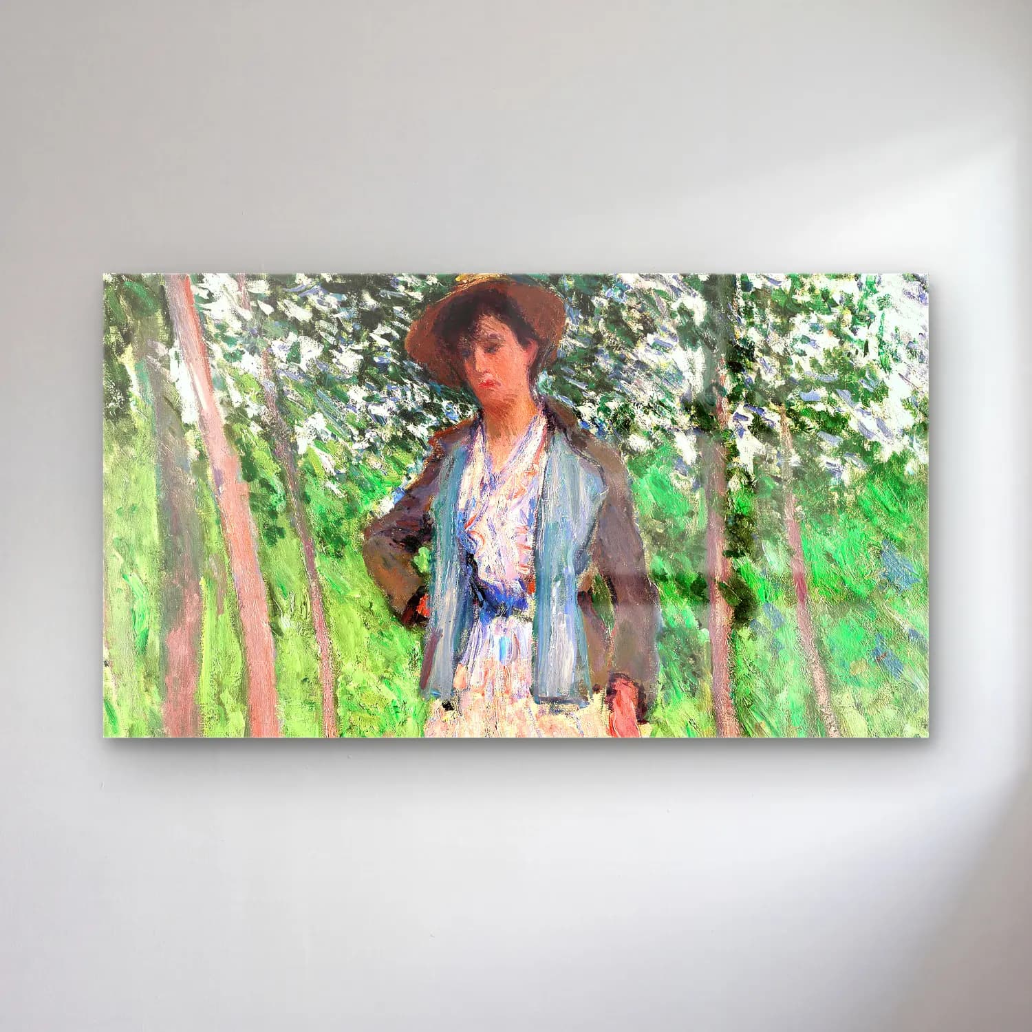 Claude Monet – The Stroller cam tablo — Claude Monet – The Stroller — empresyonist şapkalı kadın