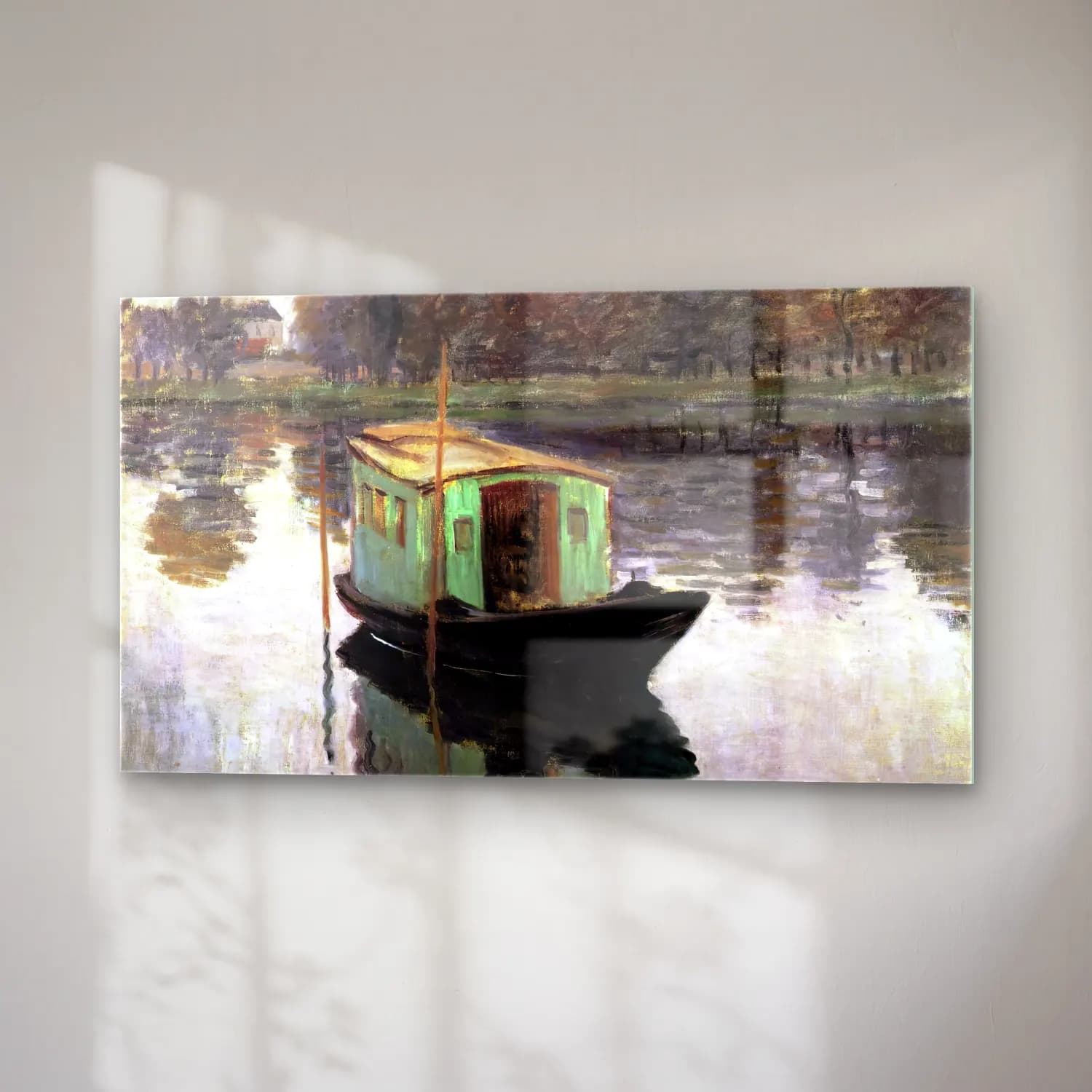 Claude Monet – The Studio Boat cam tablo — sağ açıdan görünüm