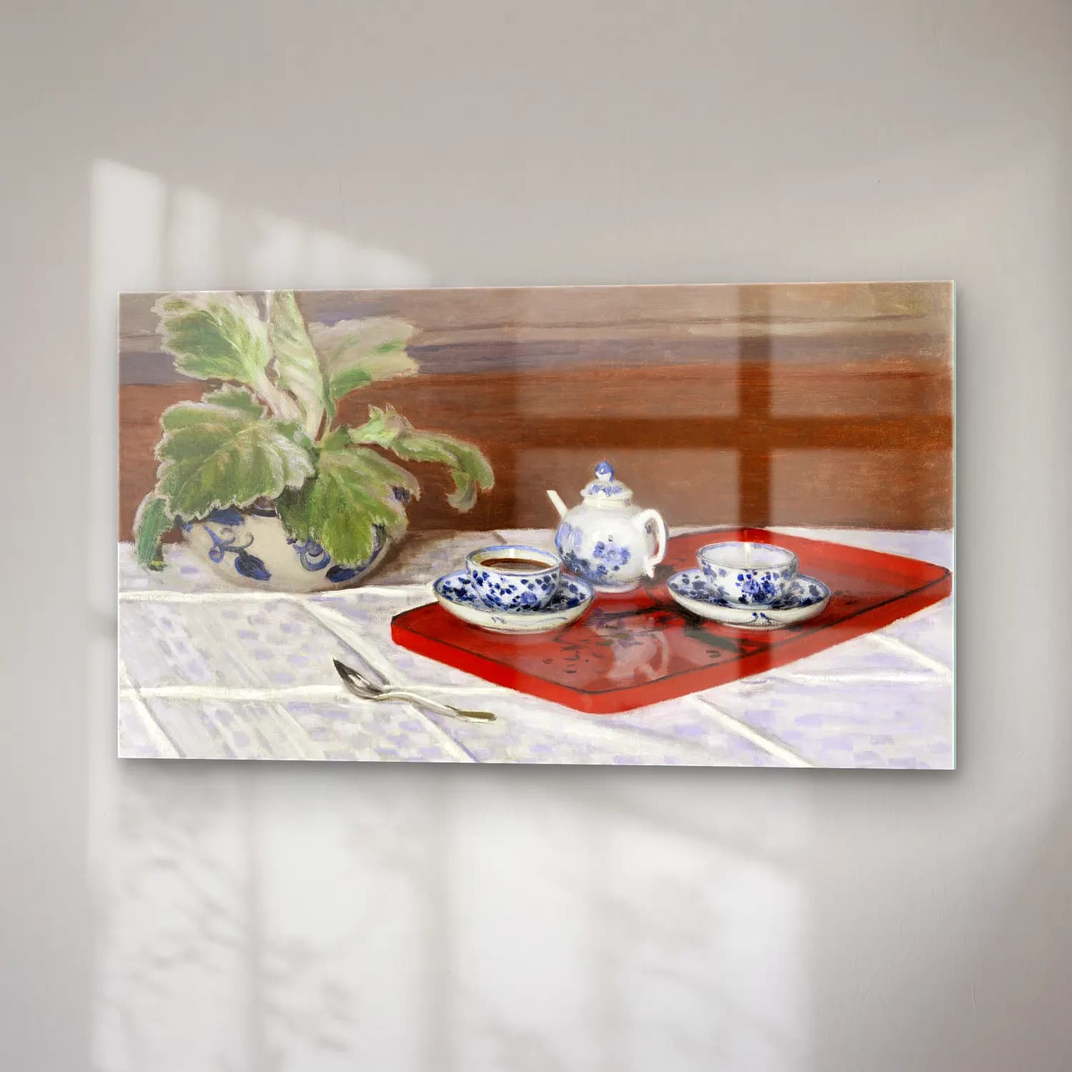 Claude Monet – The Tea Set cam tablo — sağ açıdan görünüm