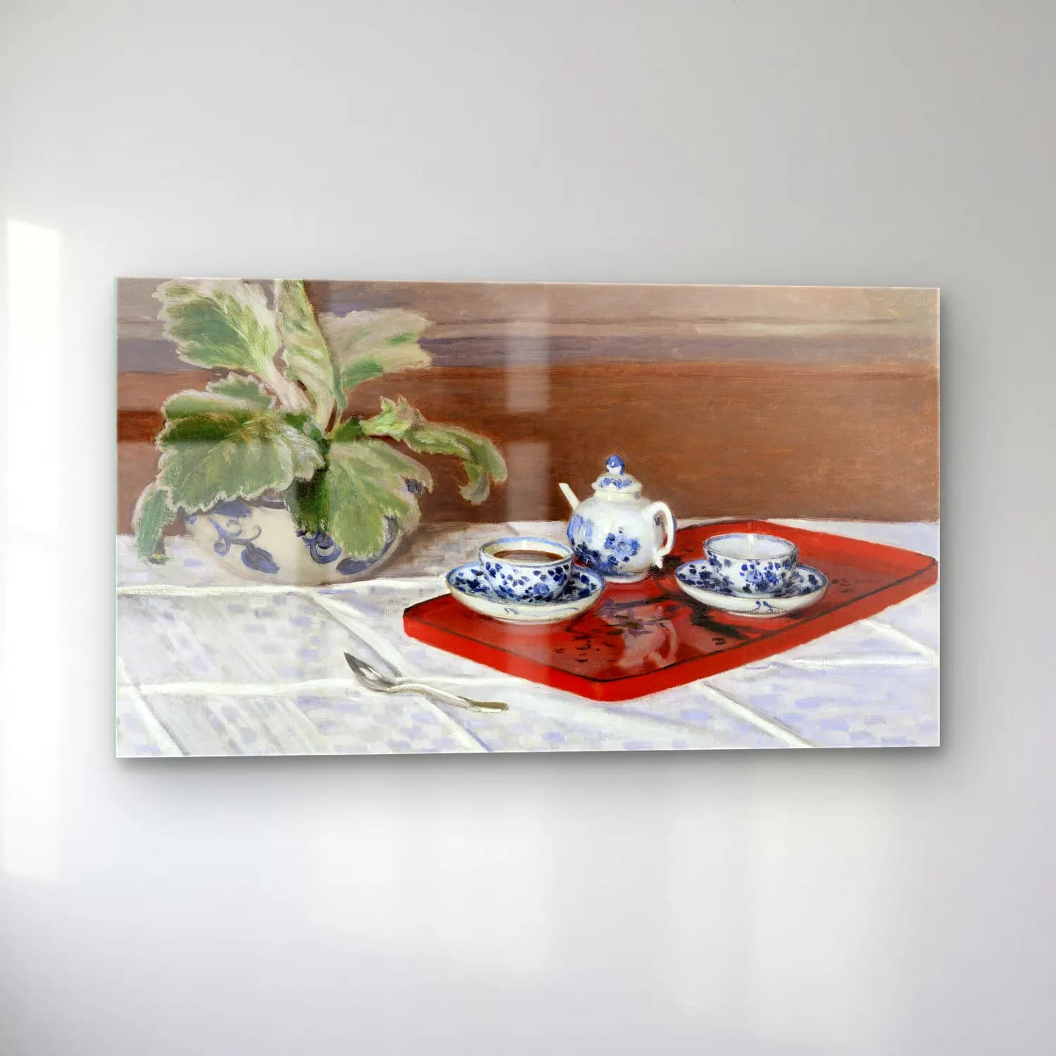 Claude Monet – The Tea Set cam tablo — sol açıdan görünüm