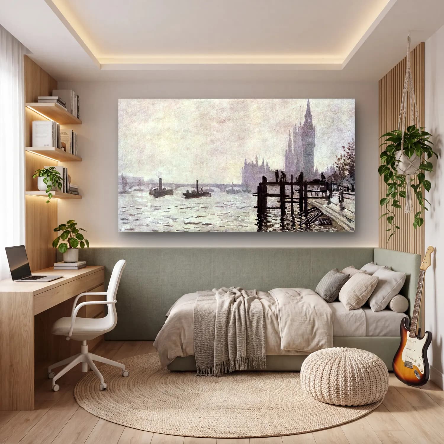 Claude Monet – The Thames below Westminster cam tablo — genç odasında