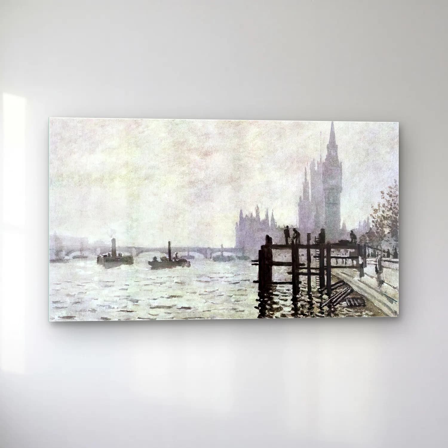 Claude Monet – The Thames below Westminster cam tablo — sol açıdan görünüm