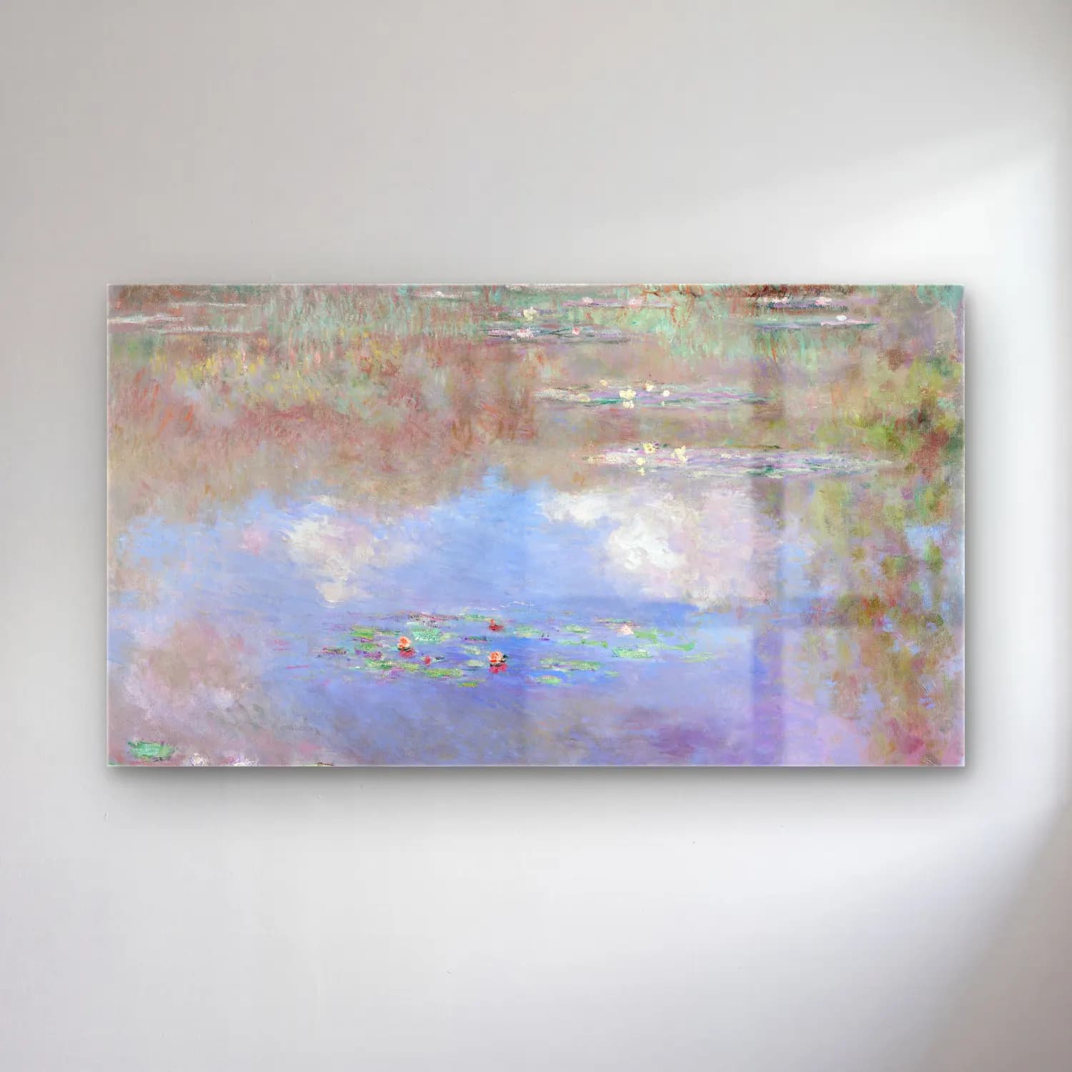 Claude Monet – The Water Lily Pond – Pastel Tonlar cam tablo — Claude Monet – The Water Lily Pond – Pastel Tonlar — empresyonist nilüfer göleti