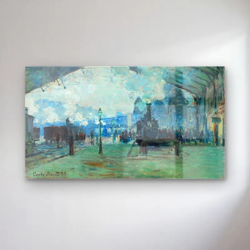 Claude Monet – Train Station Saint Lazare cam tablo — Claude Monet – Train Station Saint Lazare — empresyonist tren