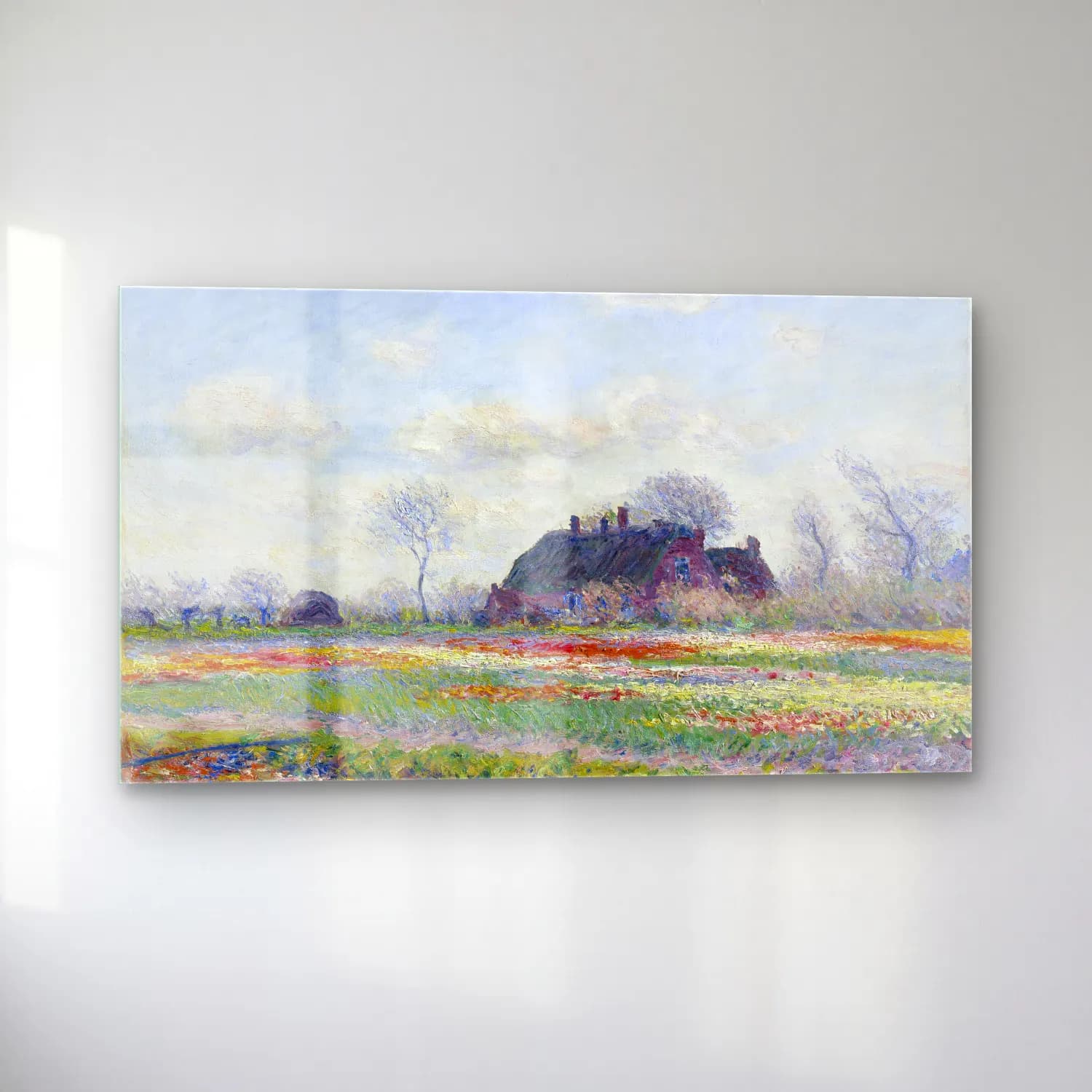 Claude Monet – Tulip Fields at Sassenheim cam tablo — sol açıdan görünüm